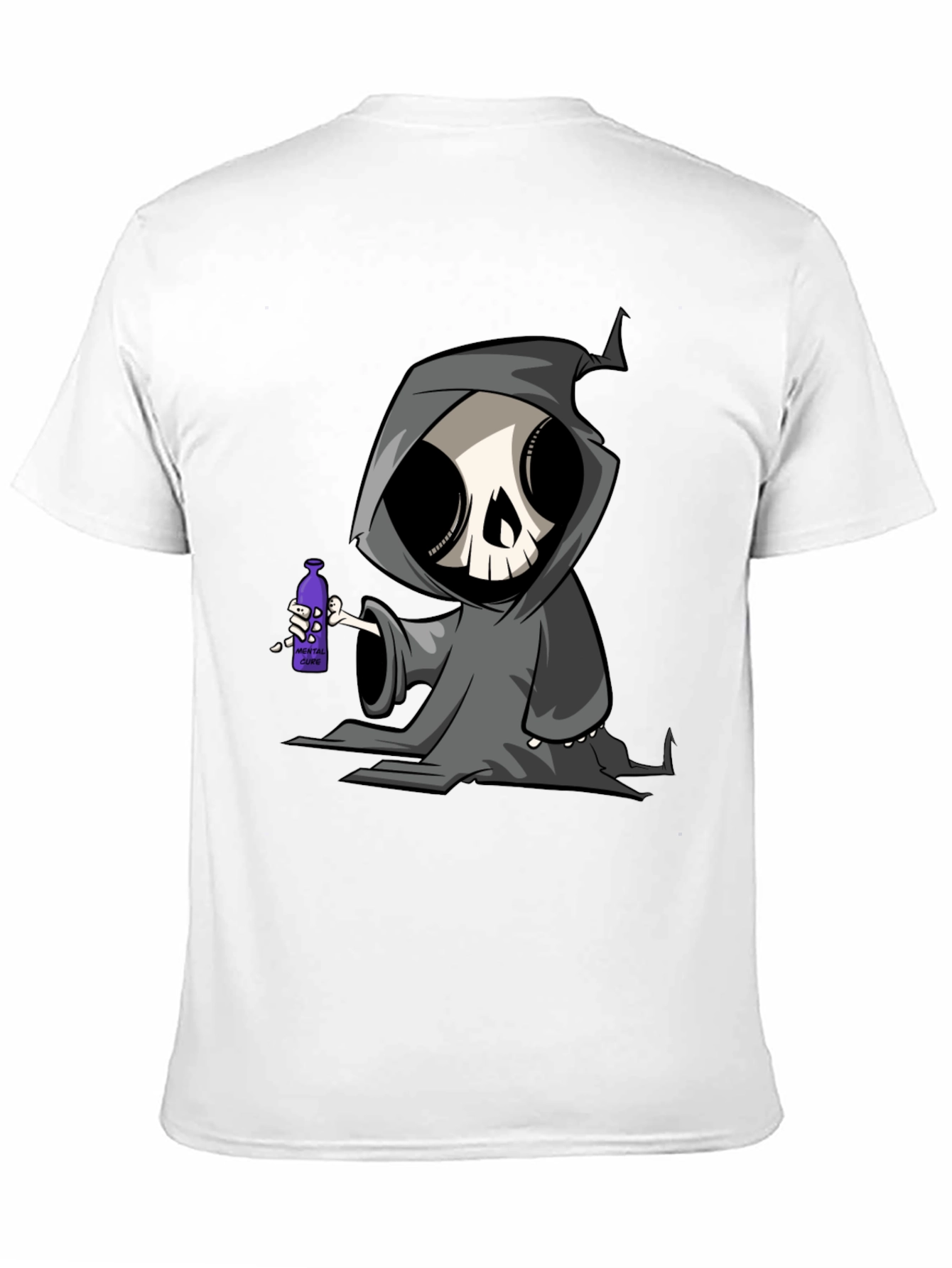Grim Reaper Cartoon Graphic T-Shirt