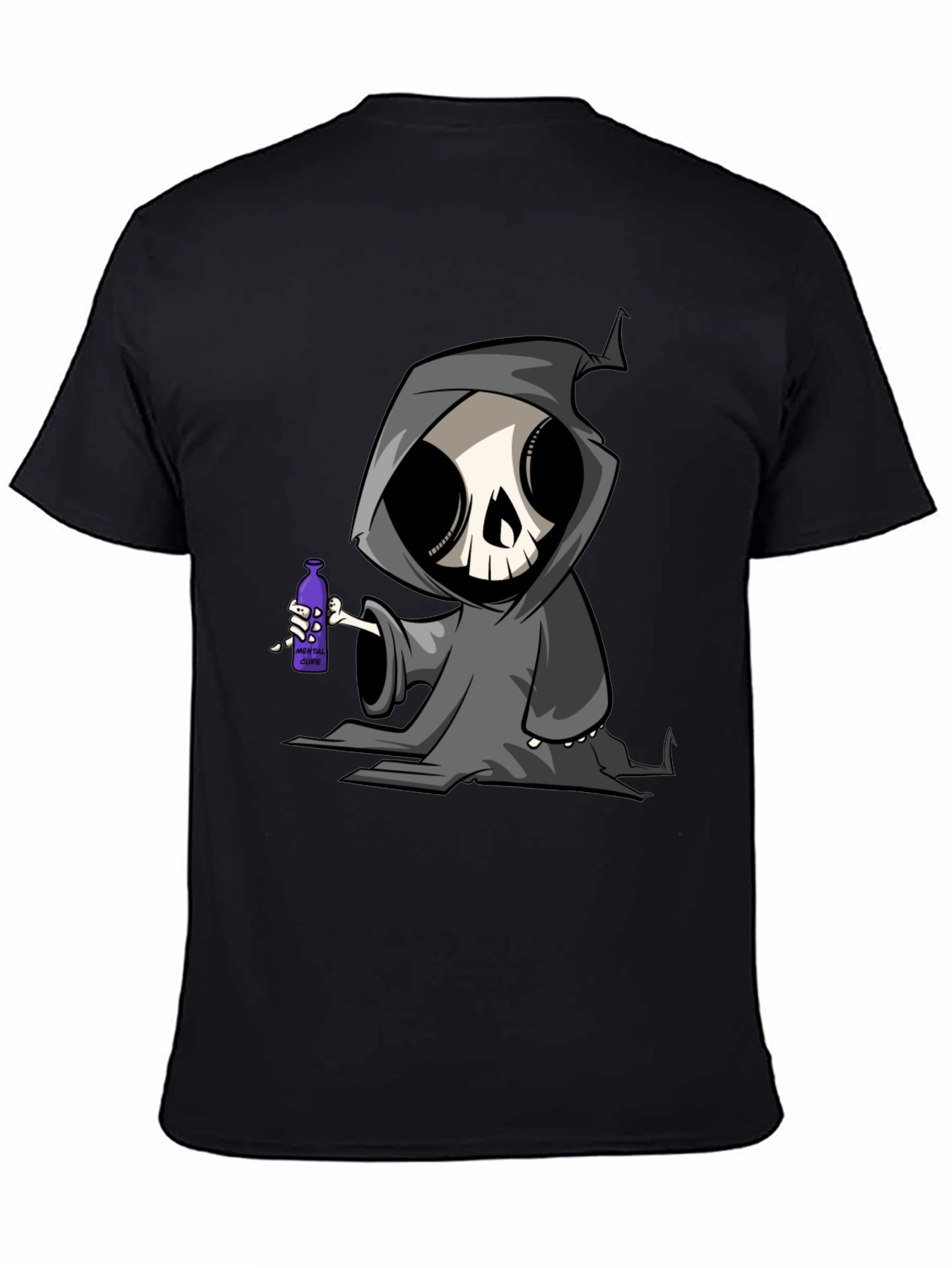 Grim Reaper Cartoon Graphic T-Shirt