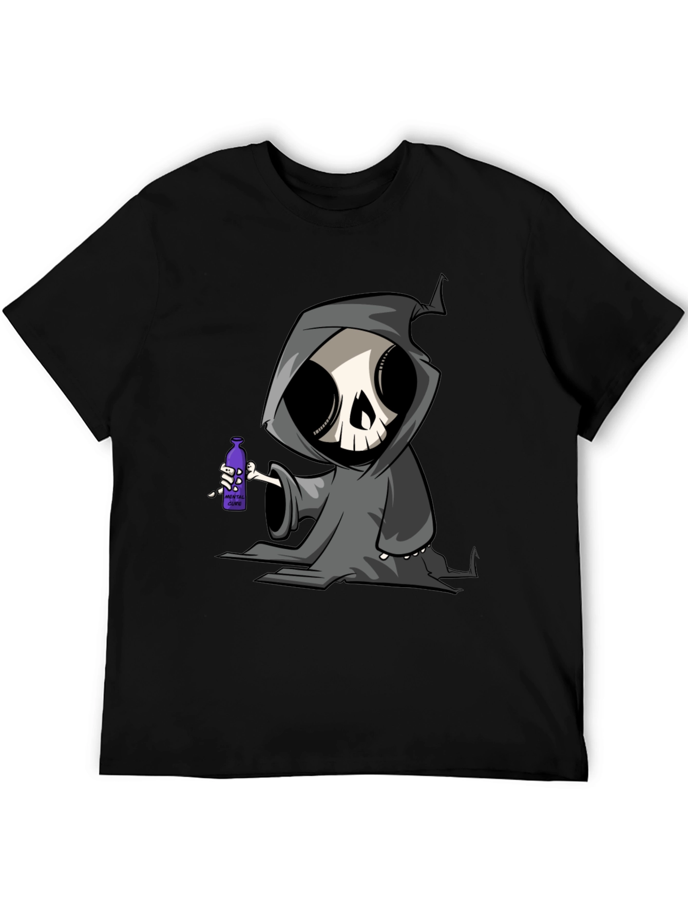 Grim Reaper Cartoon Graphic T-Shirt