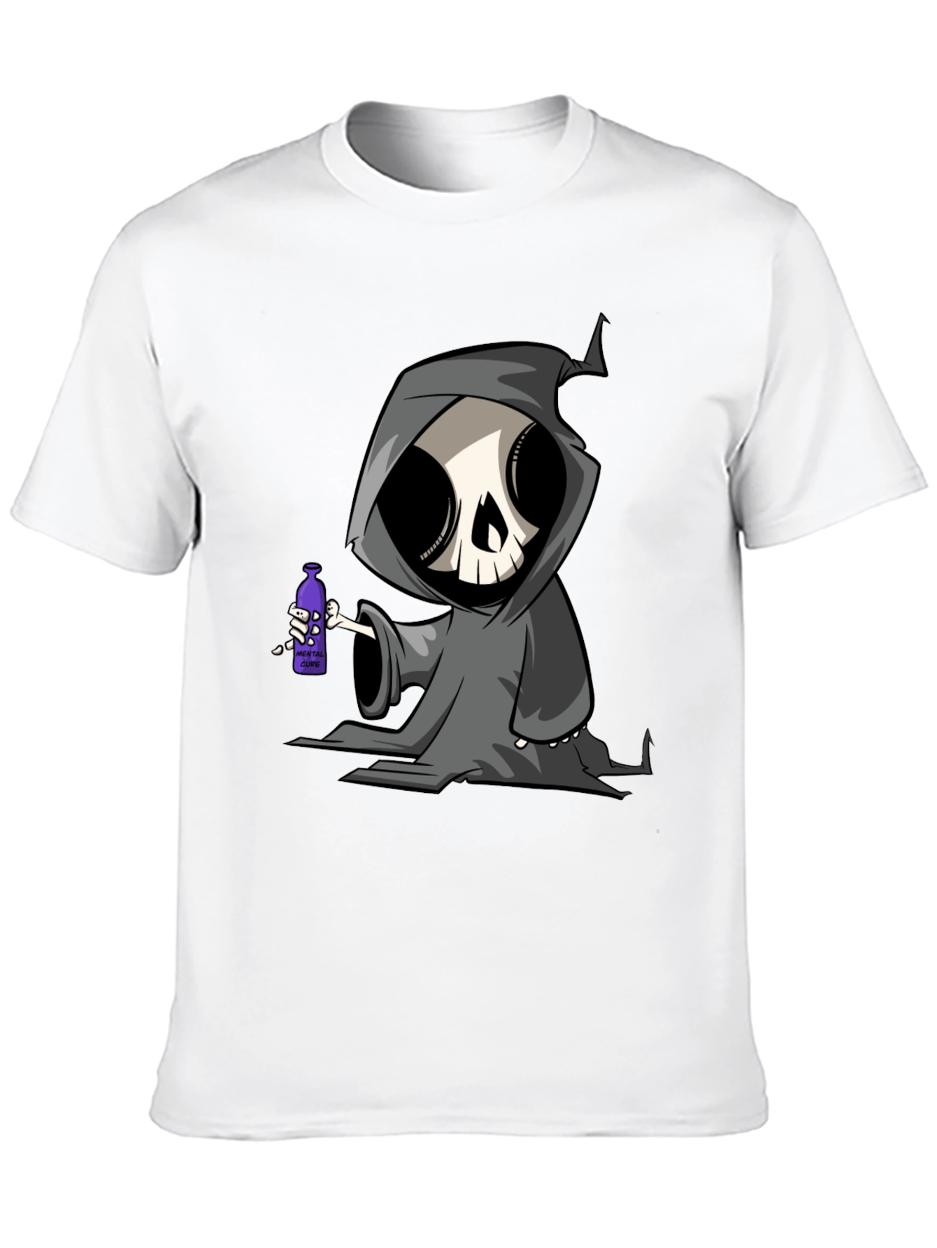 Grim Reaper Cartoon Graphic T-Shirt