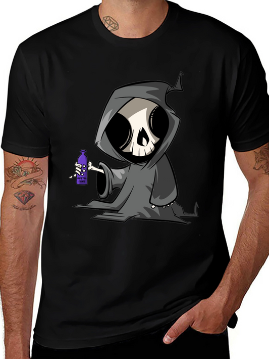 Grim Reaper Cartoon Graphic T-Shirt