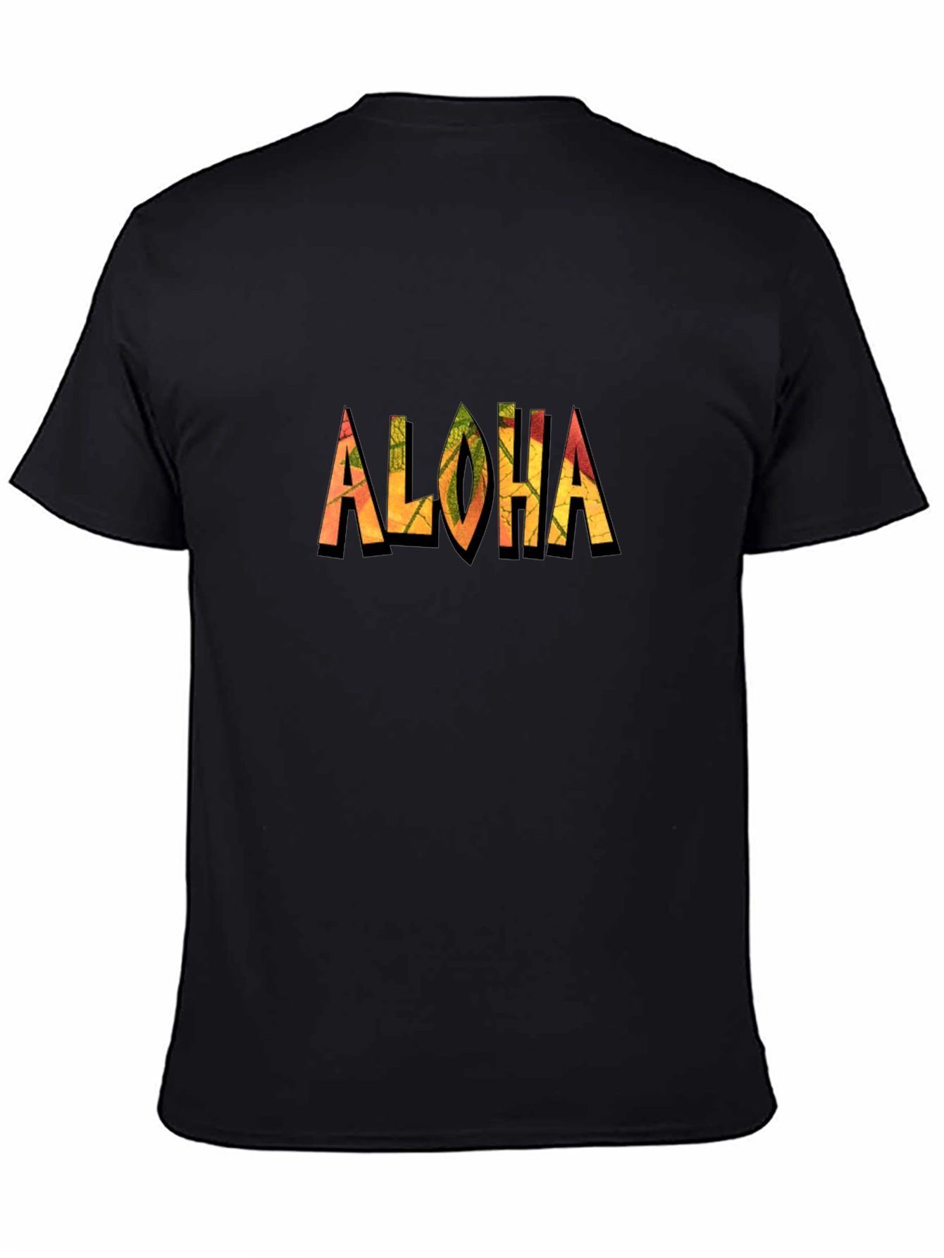Aloha Tropical Print Black T-Shirt