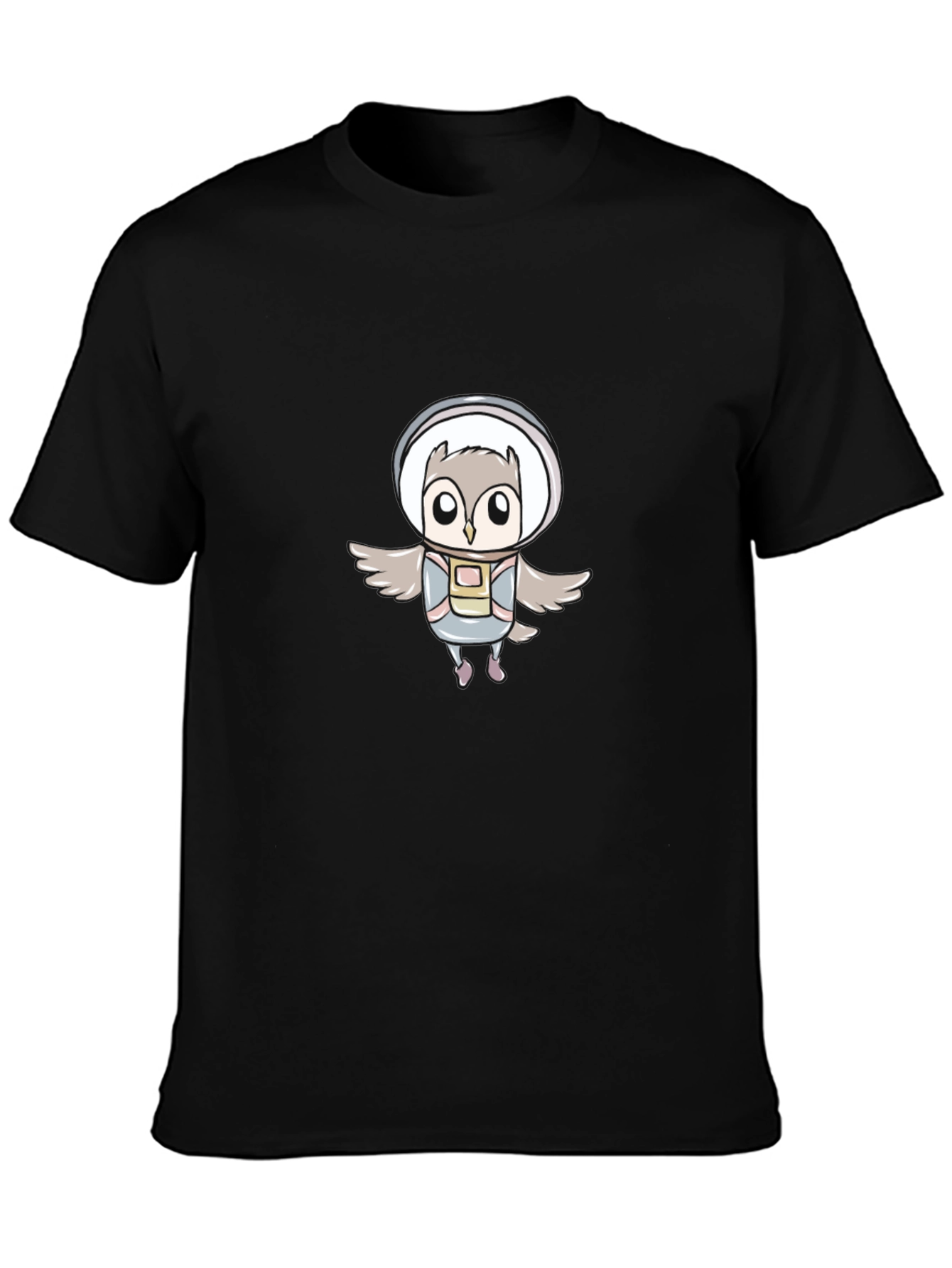 Astronaut Owl Graphic Tee - Unisex Black T-Shirt