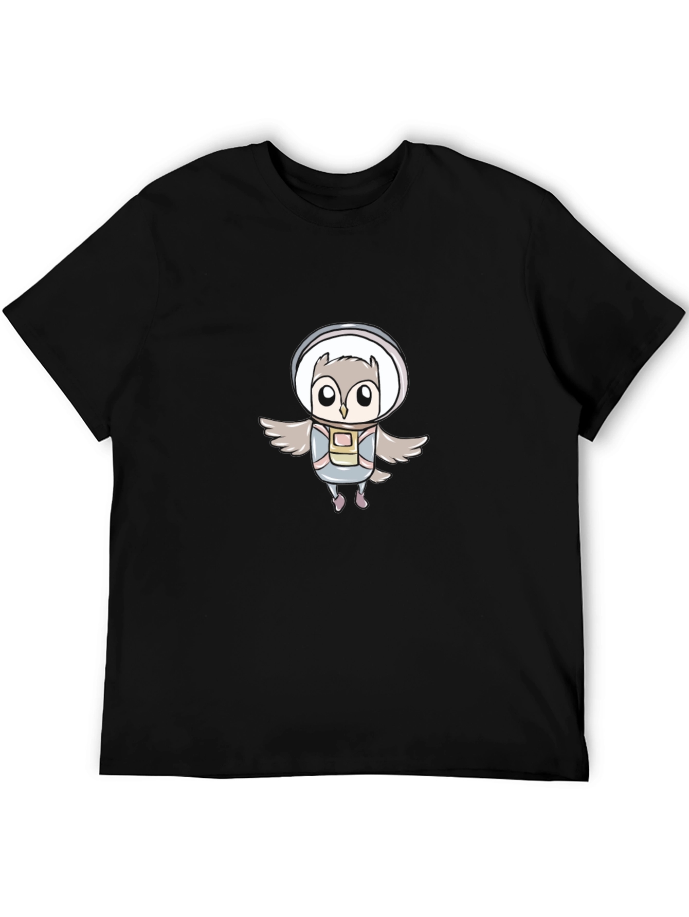 Astronaut Owl Graphic Tee - Unisex Black T-Shirt