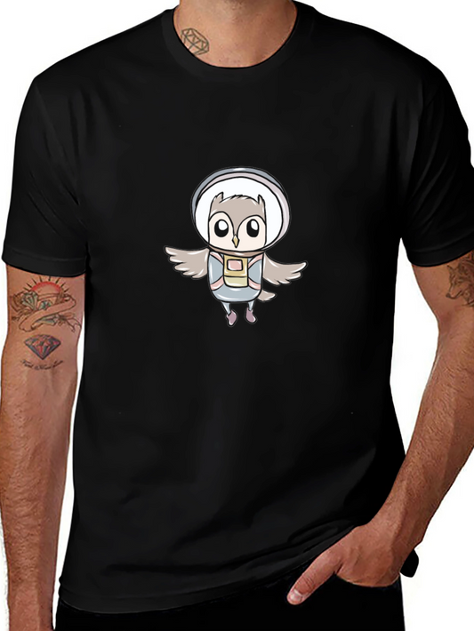 Astronaut Owl Graphic Tee - Unisex Black T-Shirt
