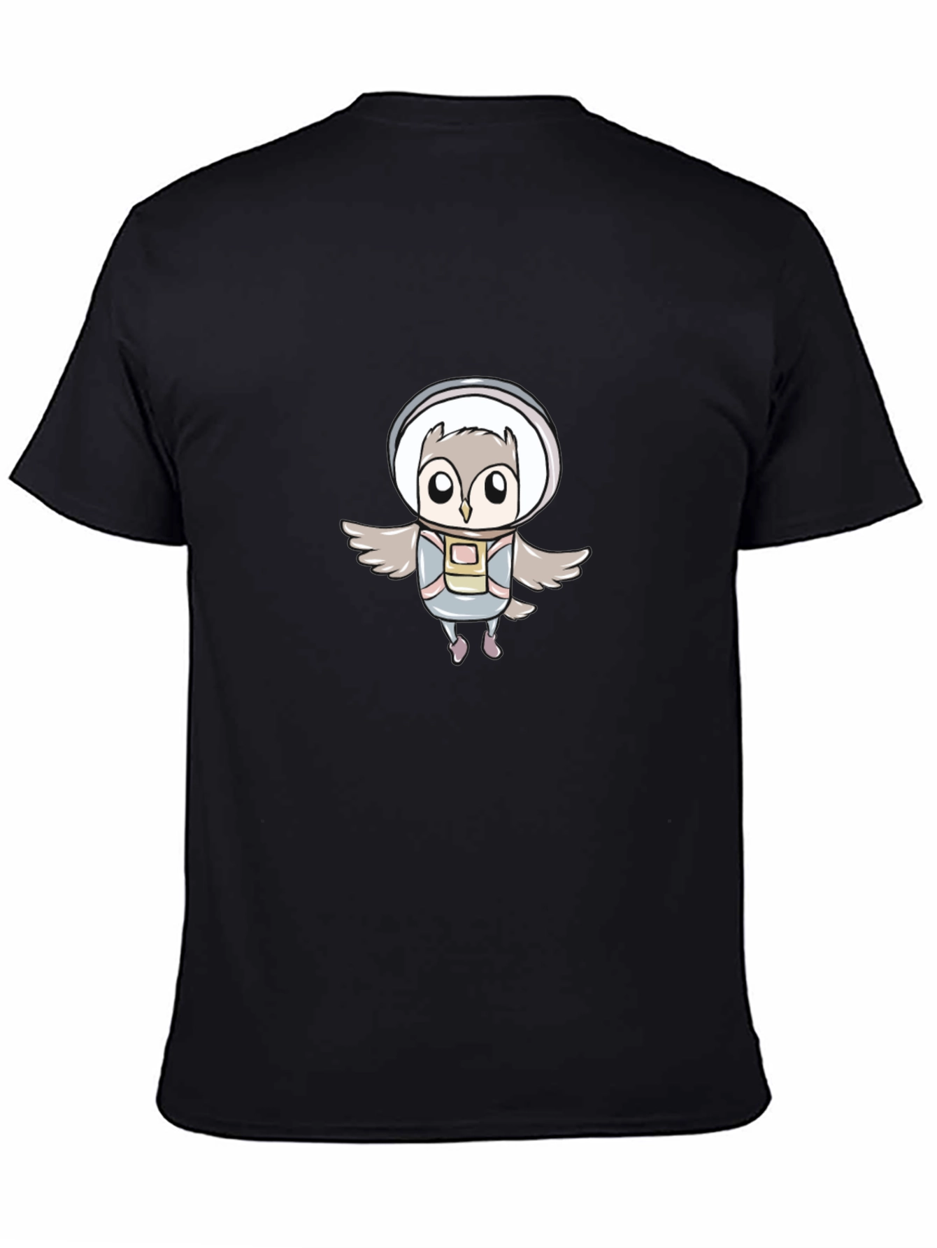 Astronaut Owl Graphic Tee - Unisex Black T-Shirt