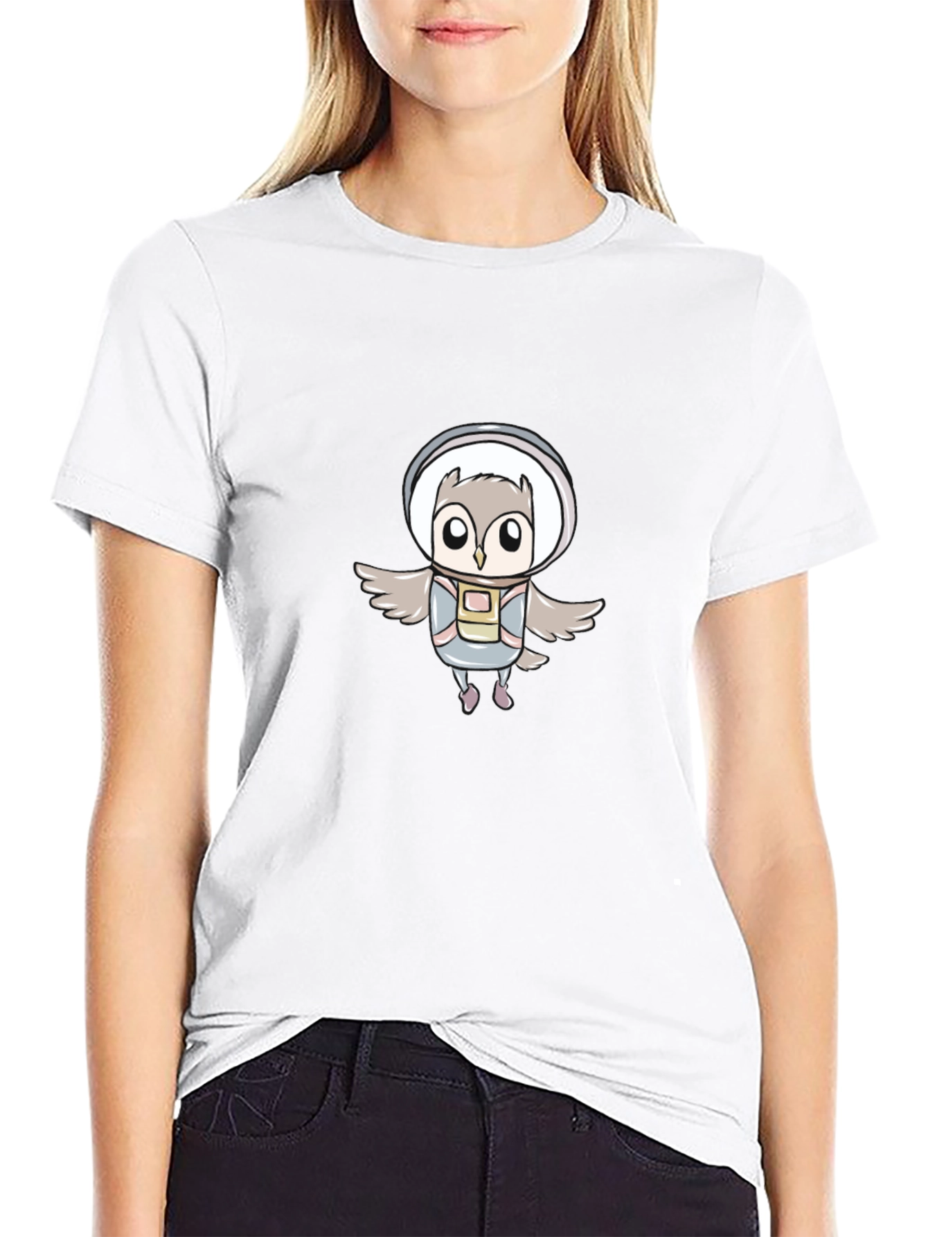 Astronaut Owl Graphic Tee - Unisex Black T-Shirt