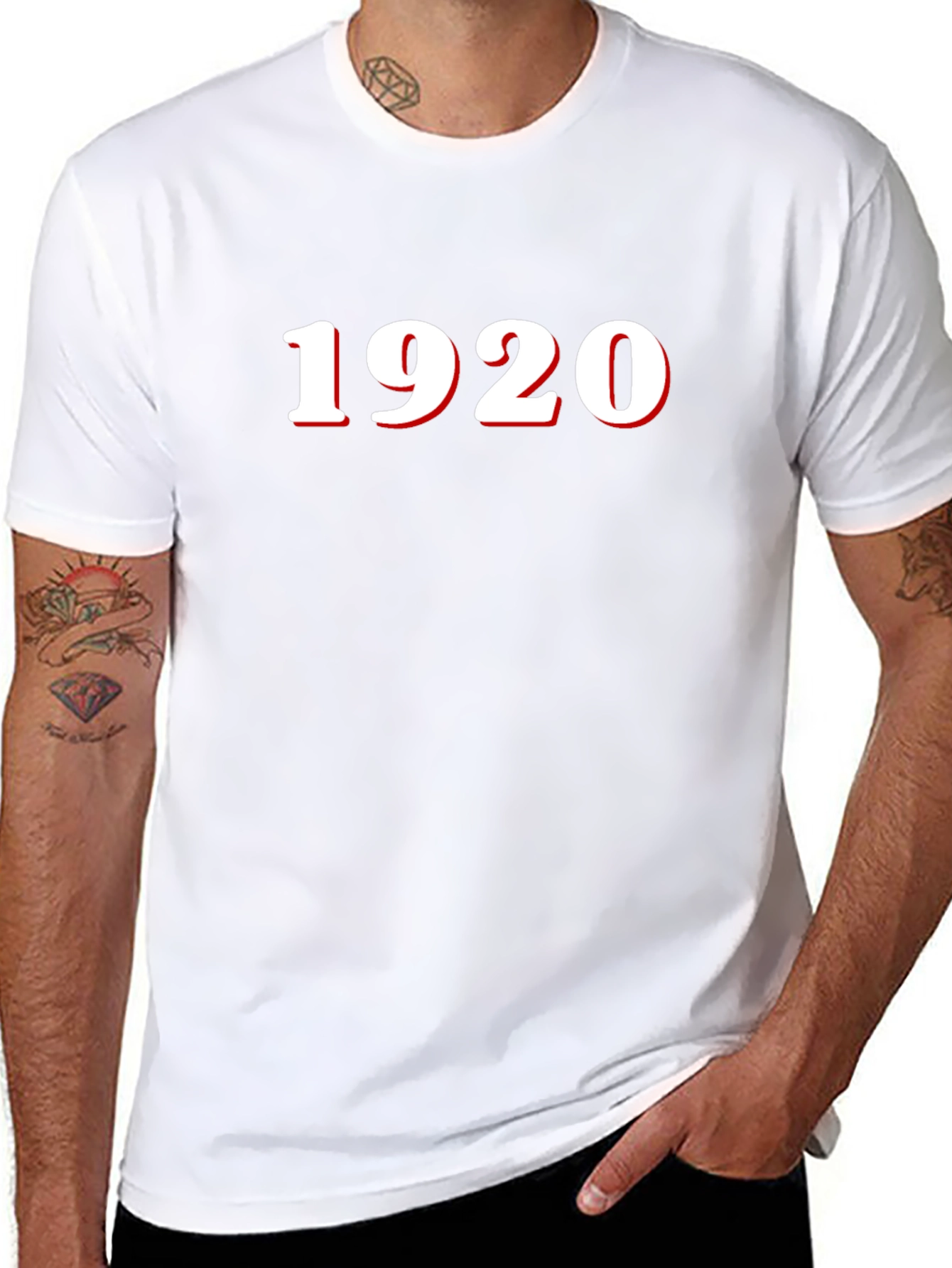 1920 Print Black T-Shirt
