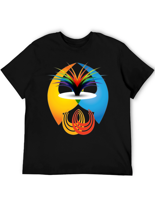 Abstract Design Graphic Tee - Modern Casual Shirt