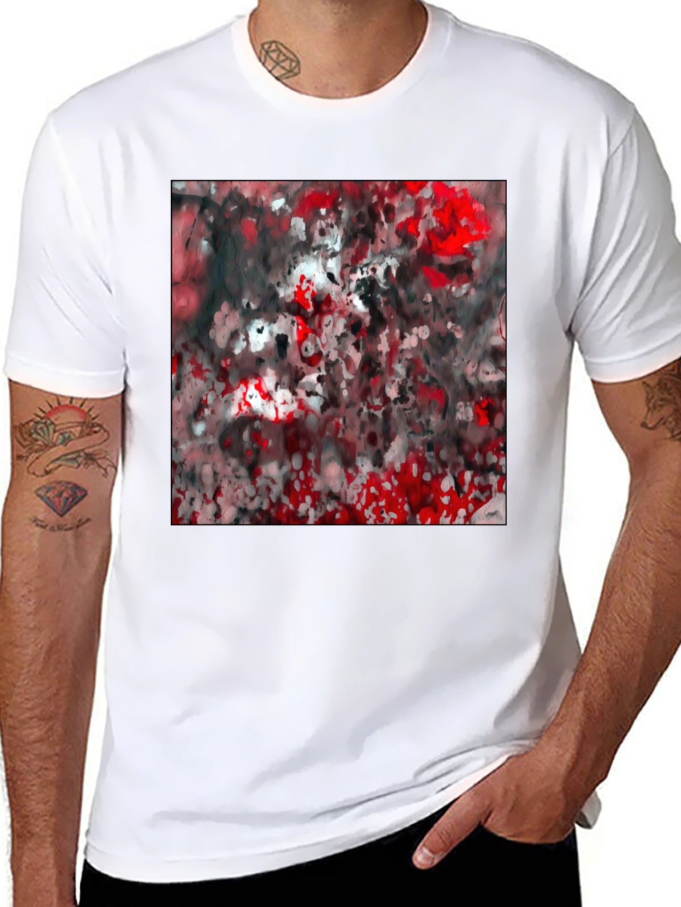 Abstract Red & Black T-Shirt