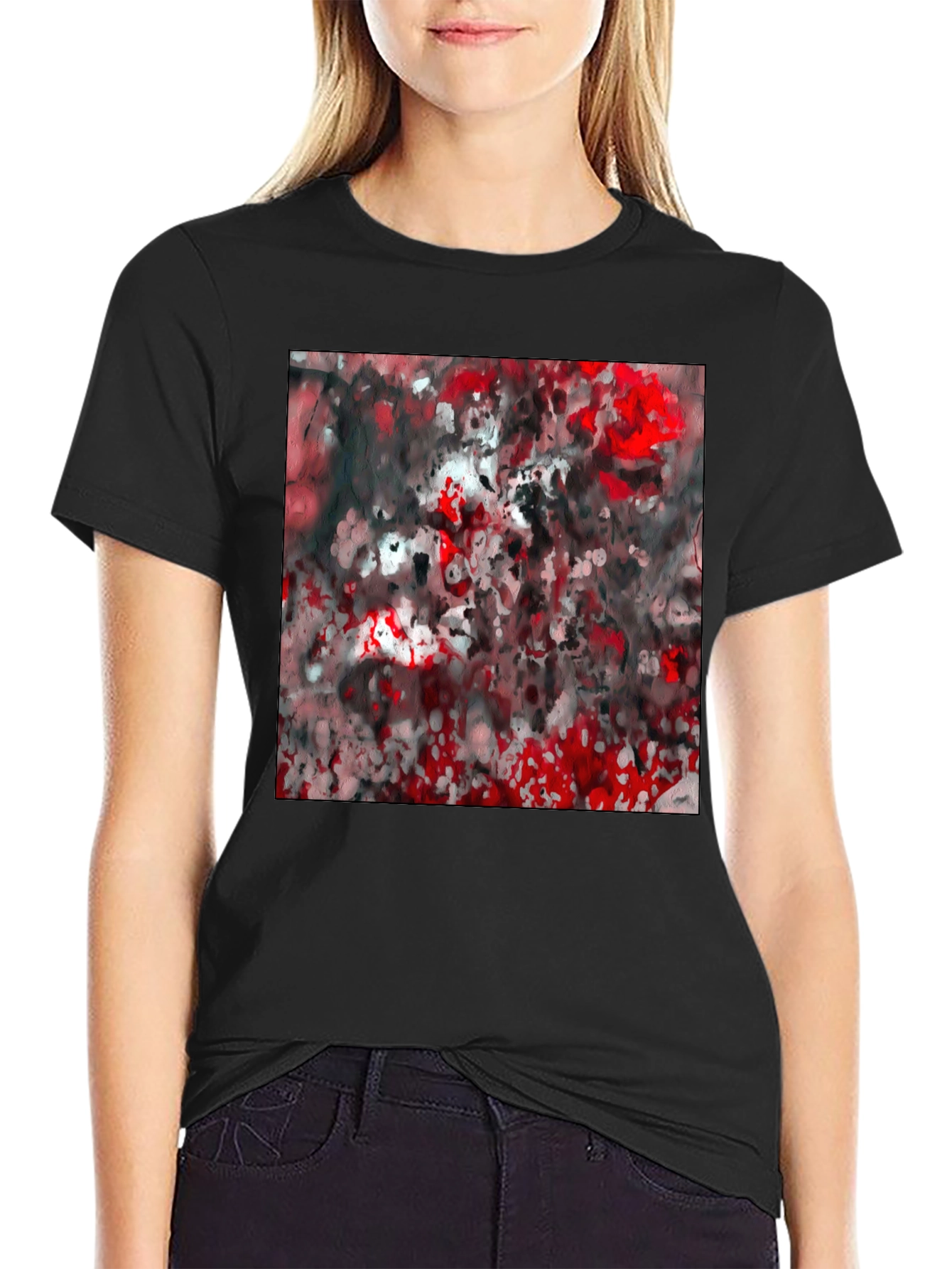 Abstract Red & Black T-Shirt