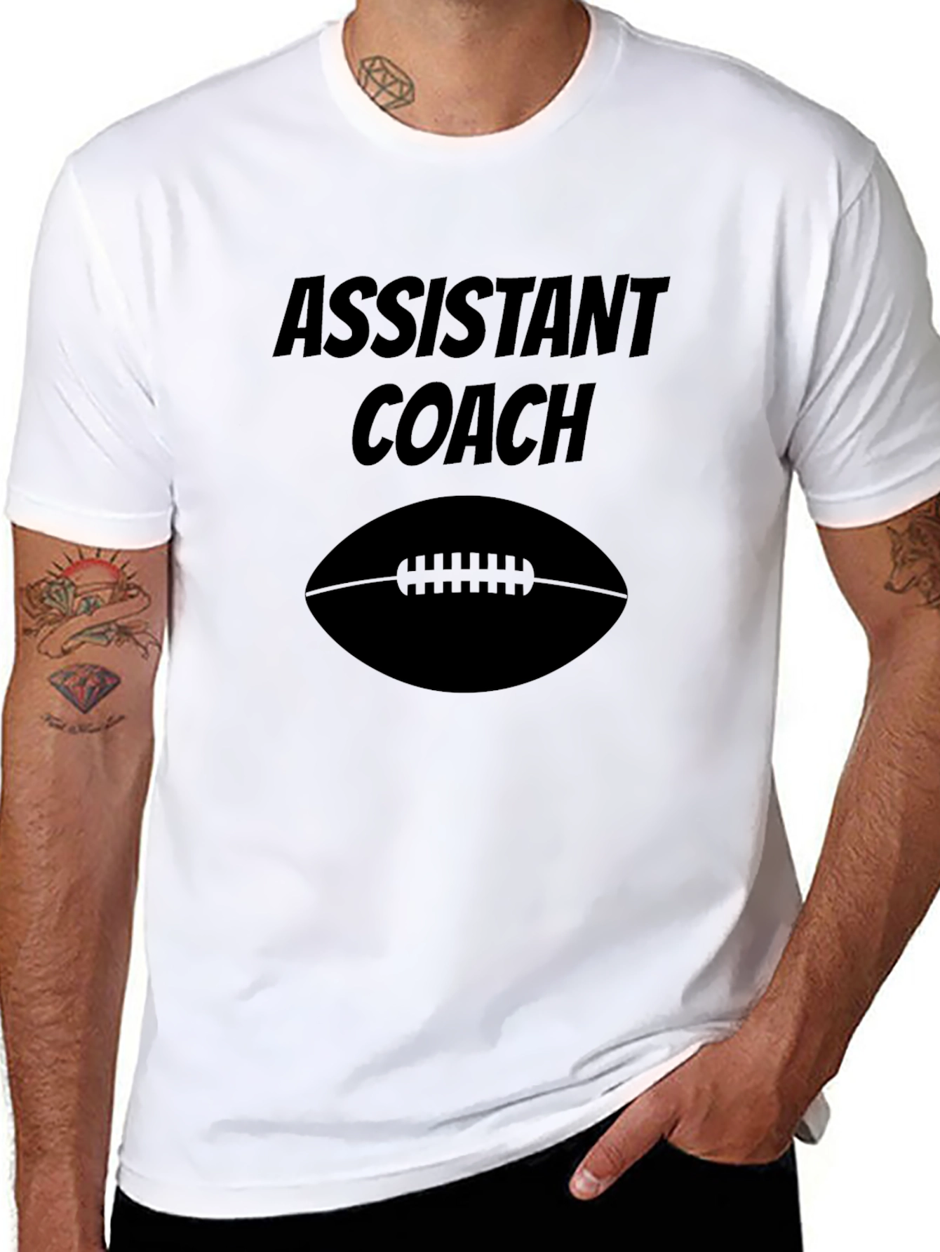 Assistant Coach Football T-Shirt - Black