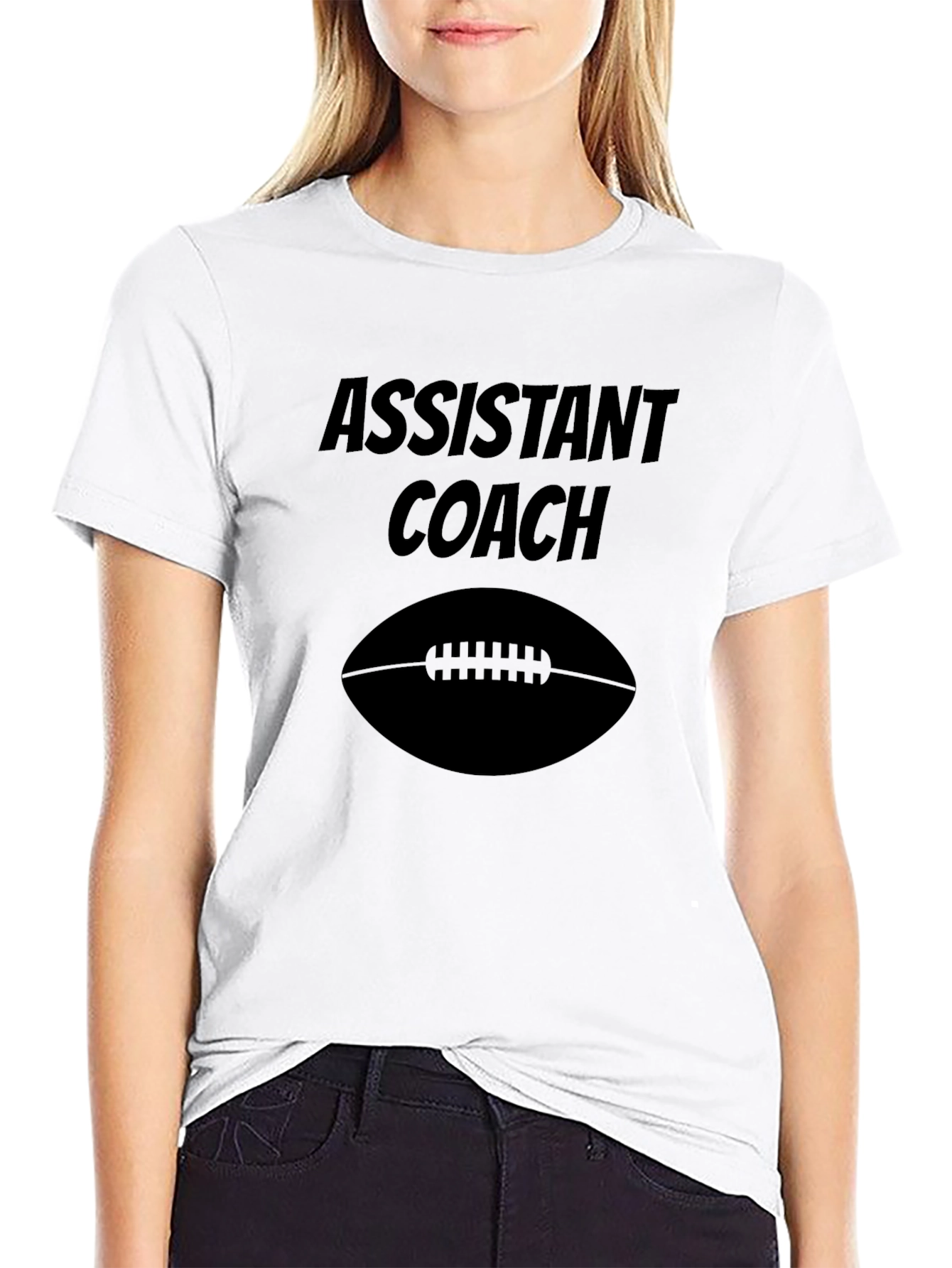 Assistant Coach Football T-Shirt - Black