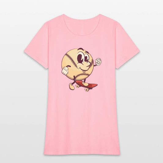 baseball cartoon playing skateboarding