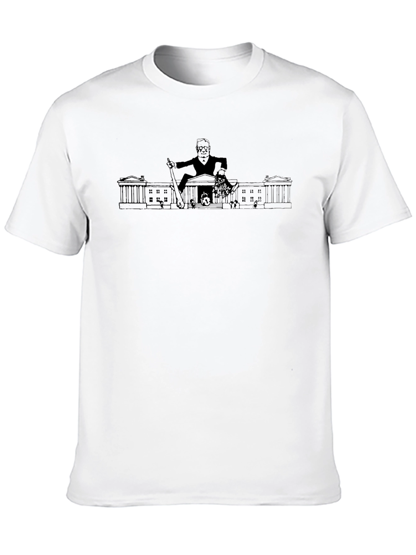 Graphic Print Crew Neck T-Shirt - Black