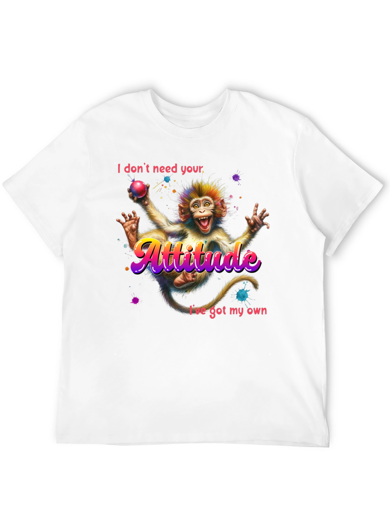 Attitude Monkey Graphic Tee - Quirky Fun Style