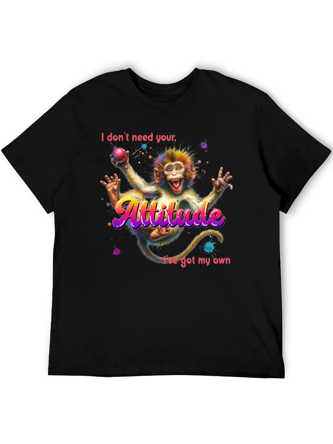 Attitude Monkey Graphic Tee - Quirky Fun Style