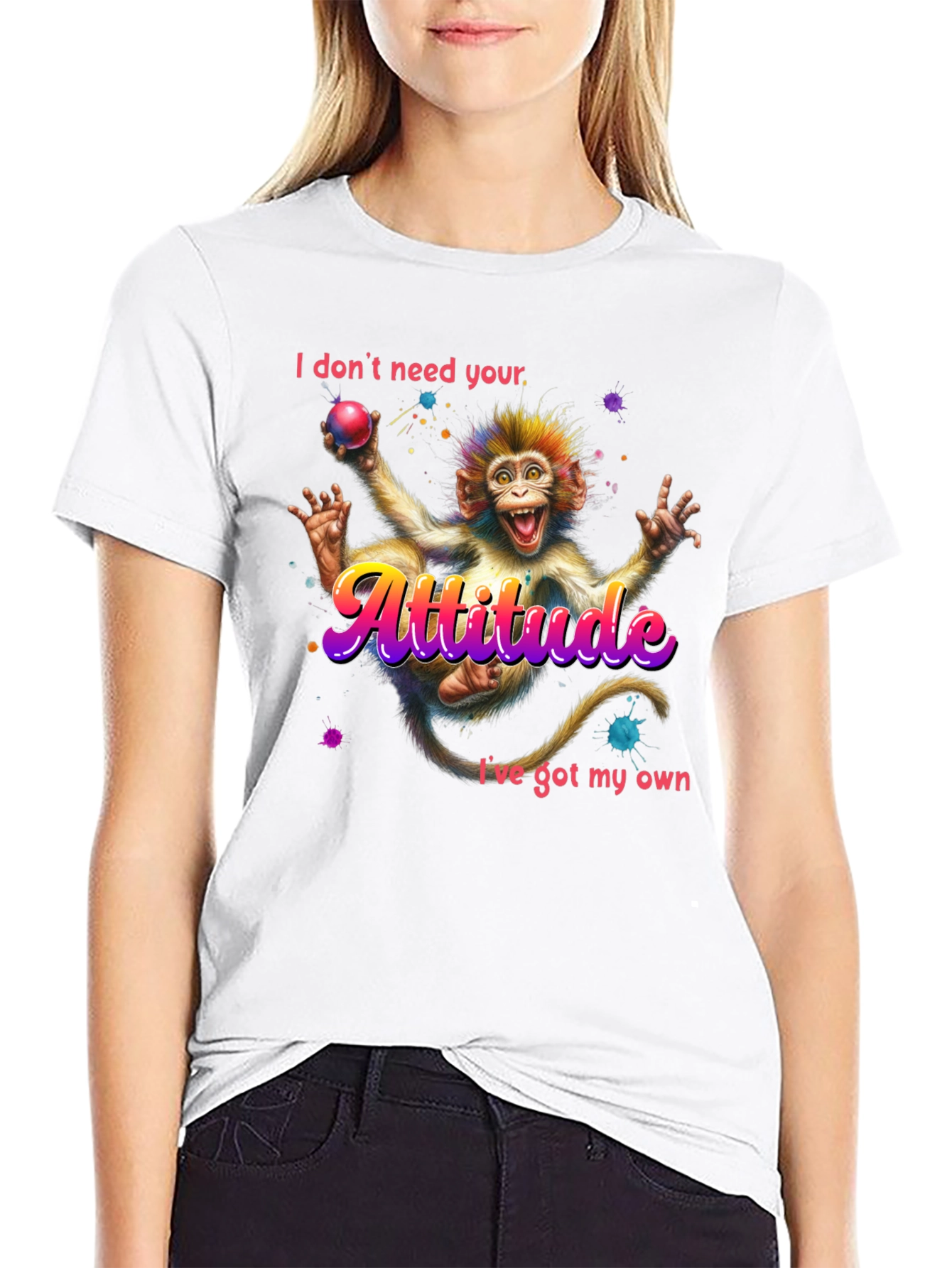 Attitude Monkey Graphic Tee - Quirky Fun Style