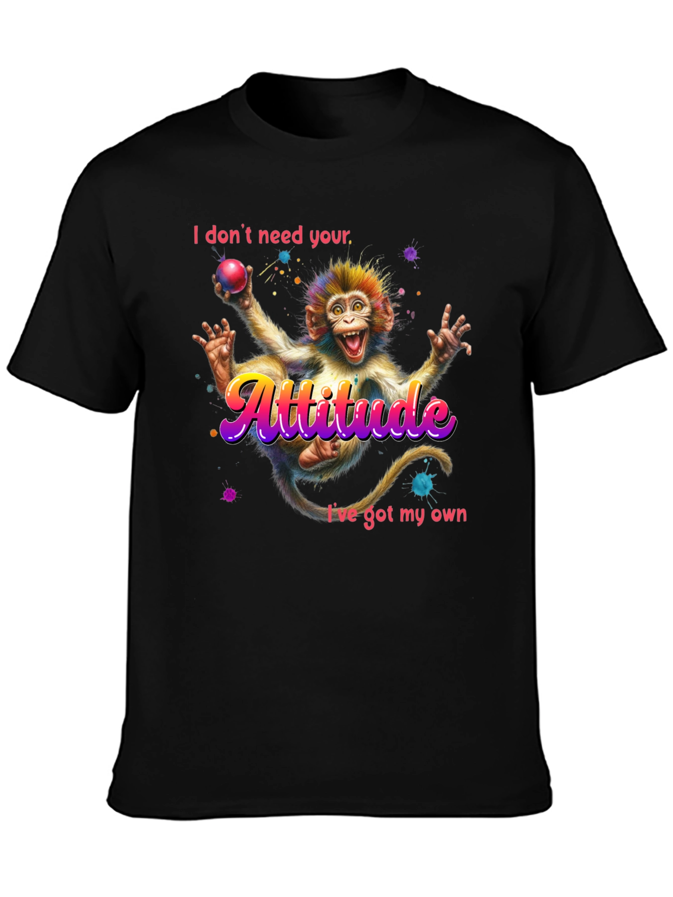 Attitude Monkey Graphic Tee - Quirky Fun Style