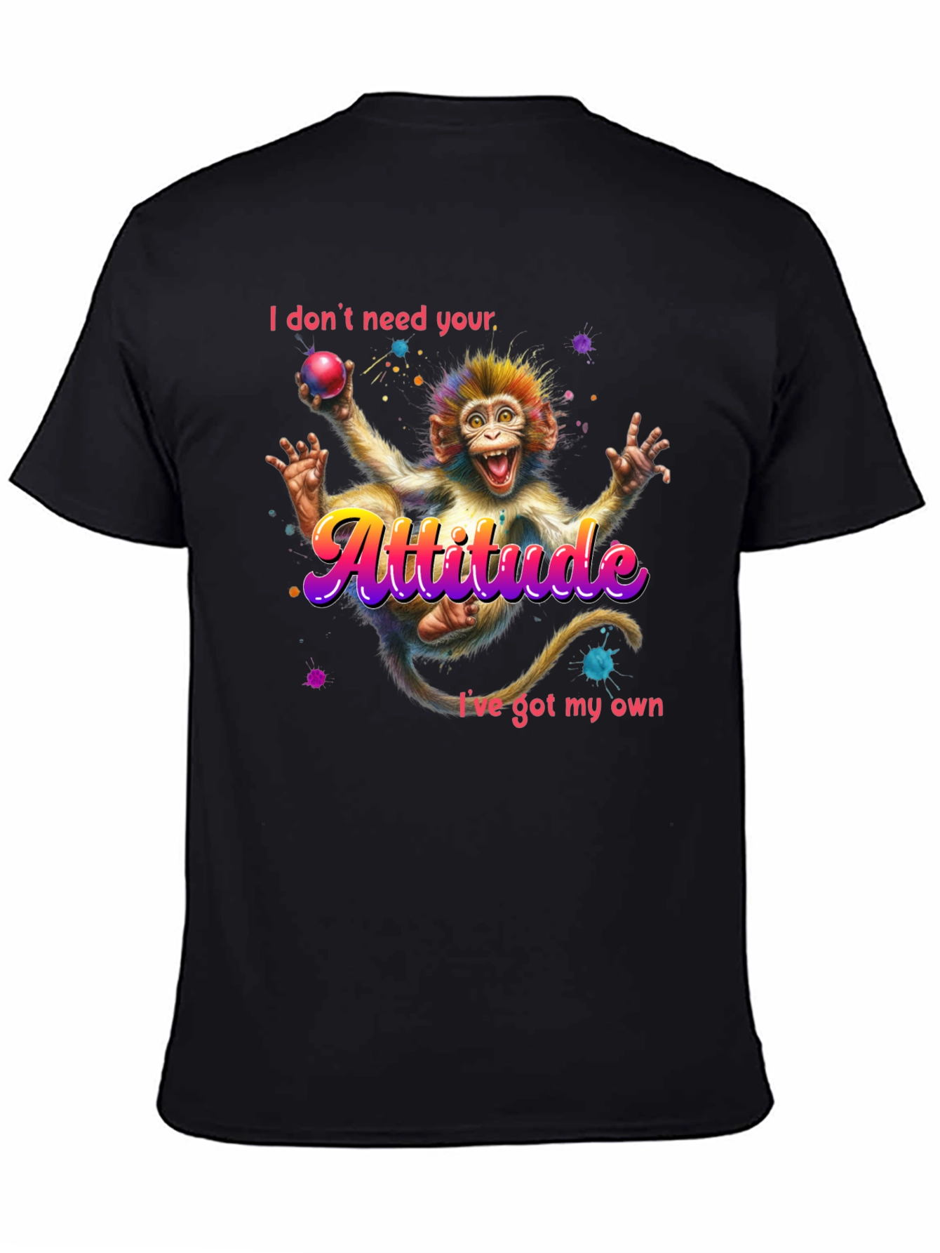 Attitude Monkey Graphic Tee - Quirky Fun Style