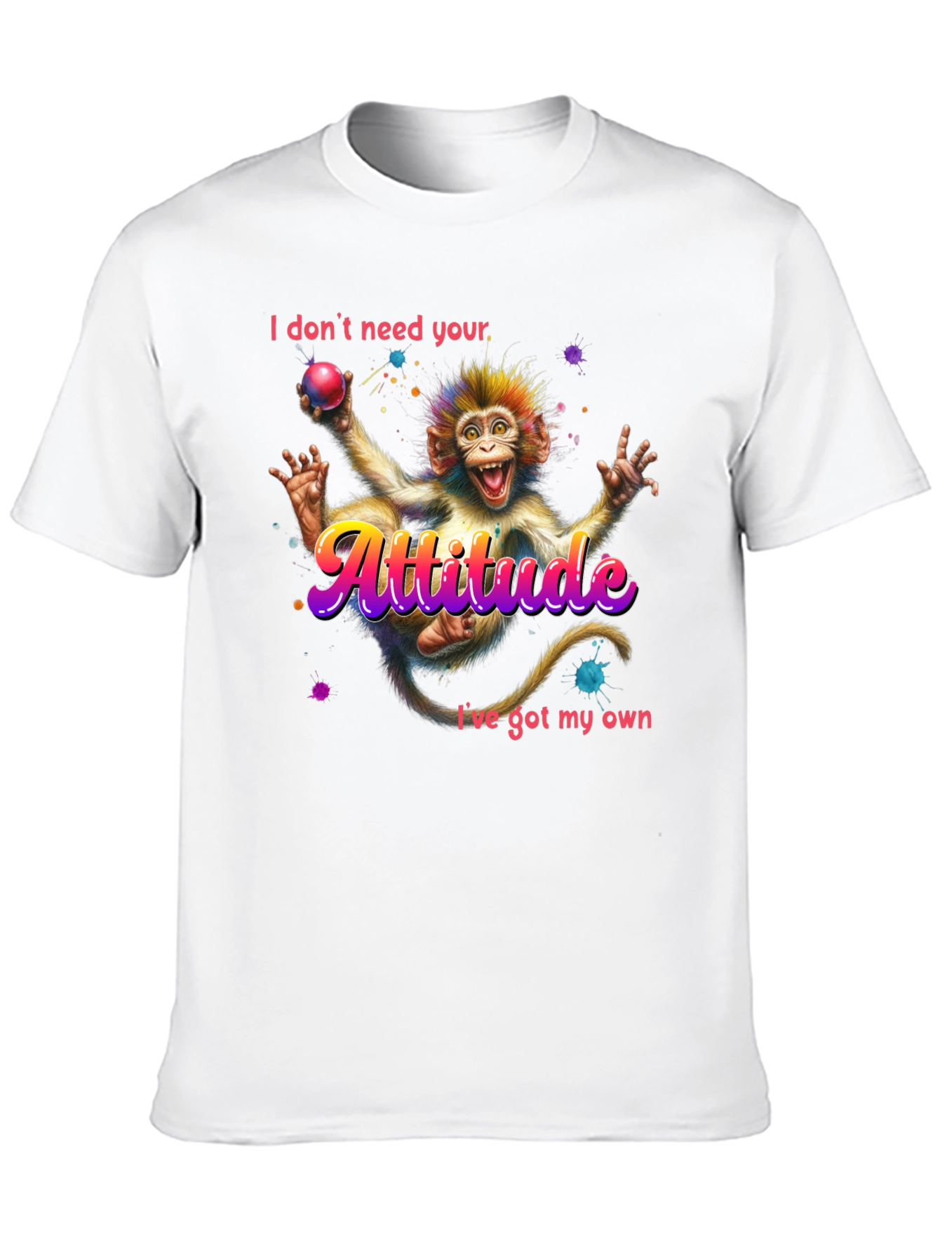 Attitude Monkey Graphic Tee - Quirky Fun Style