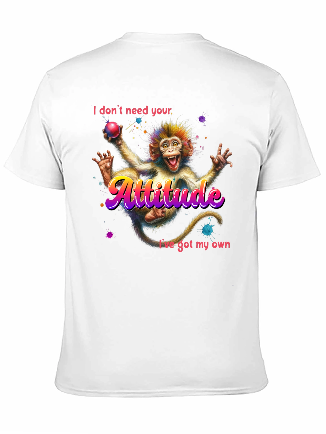 Attitude Monkey Graphic Tee - Quirky Fun Style