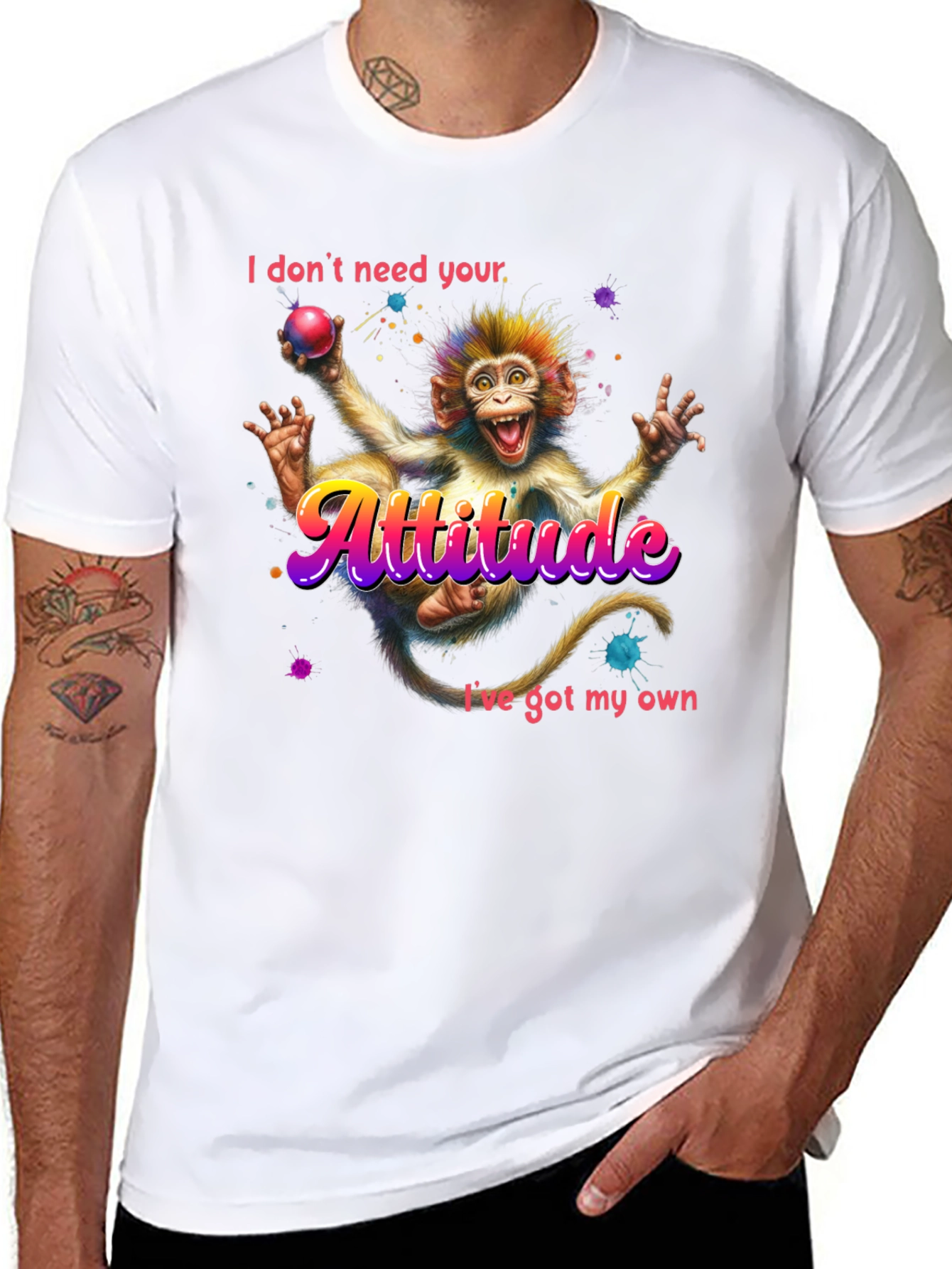 Attitude Monkey Graphic Tee - Quirky Fun Style
