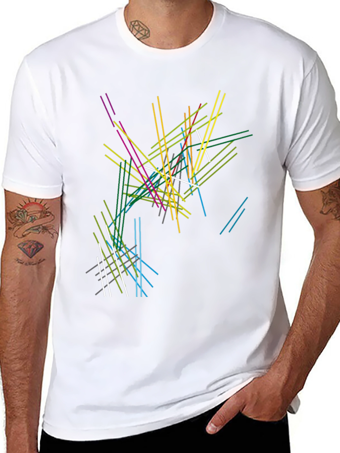 Abstract Line Art Black T-Shirt - Modern Graphic Tee