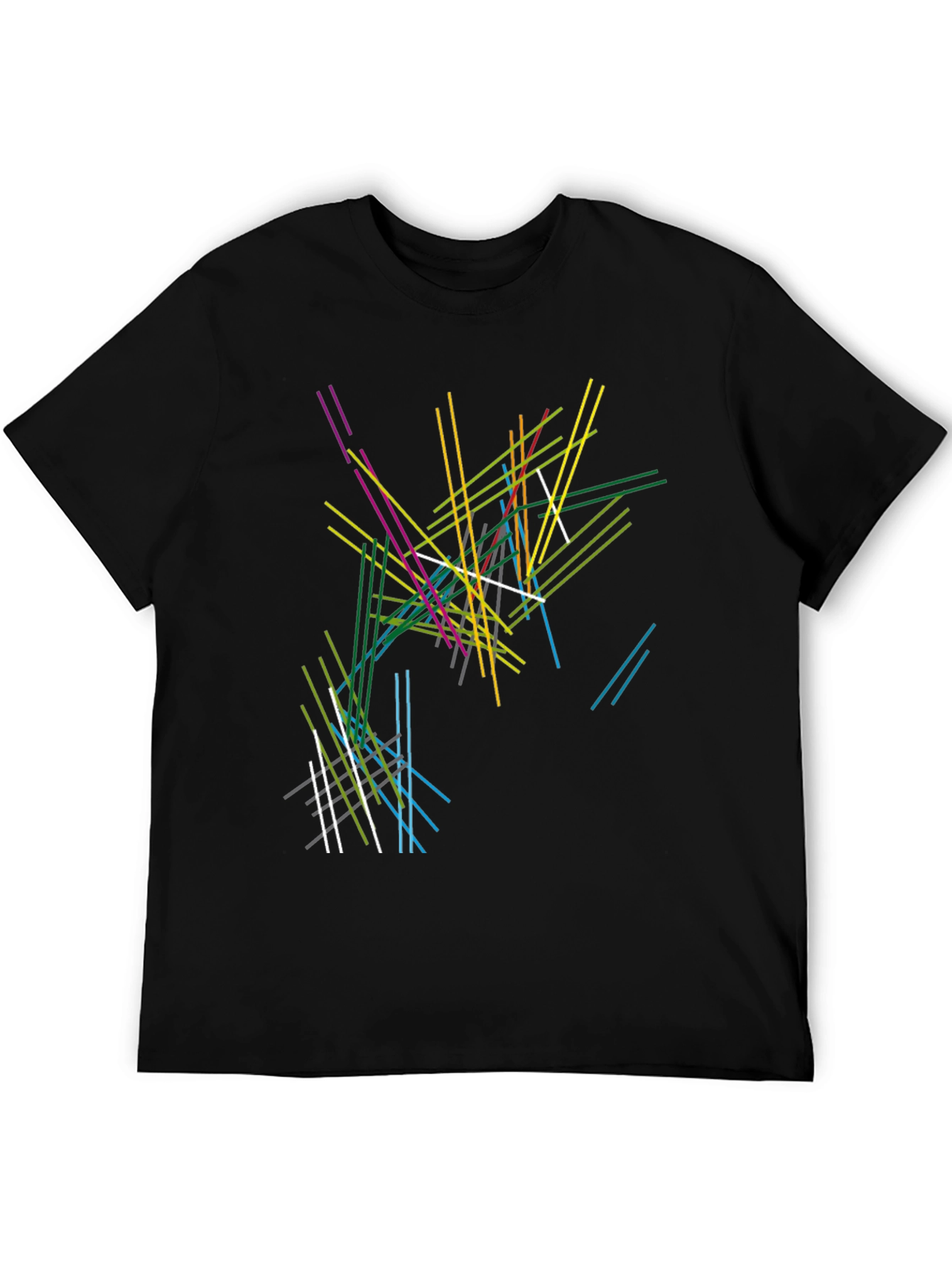 Abstract Line Art Black T-Shirt - Modern Graphic Tee