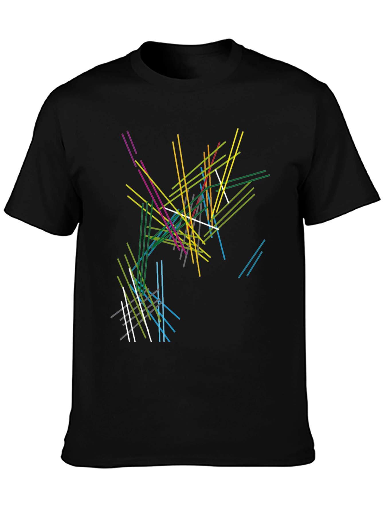 Abstract Line Art Black T-Shirt - Modern Graphic Tee
