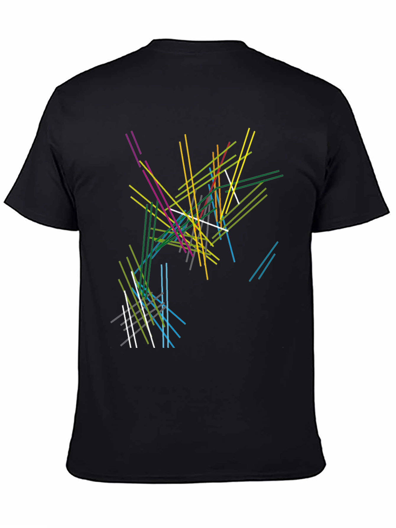 Abstract Line Art Black T-Shirt - Modern Graphic Tee