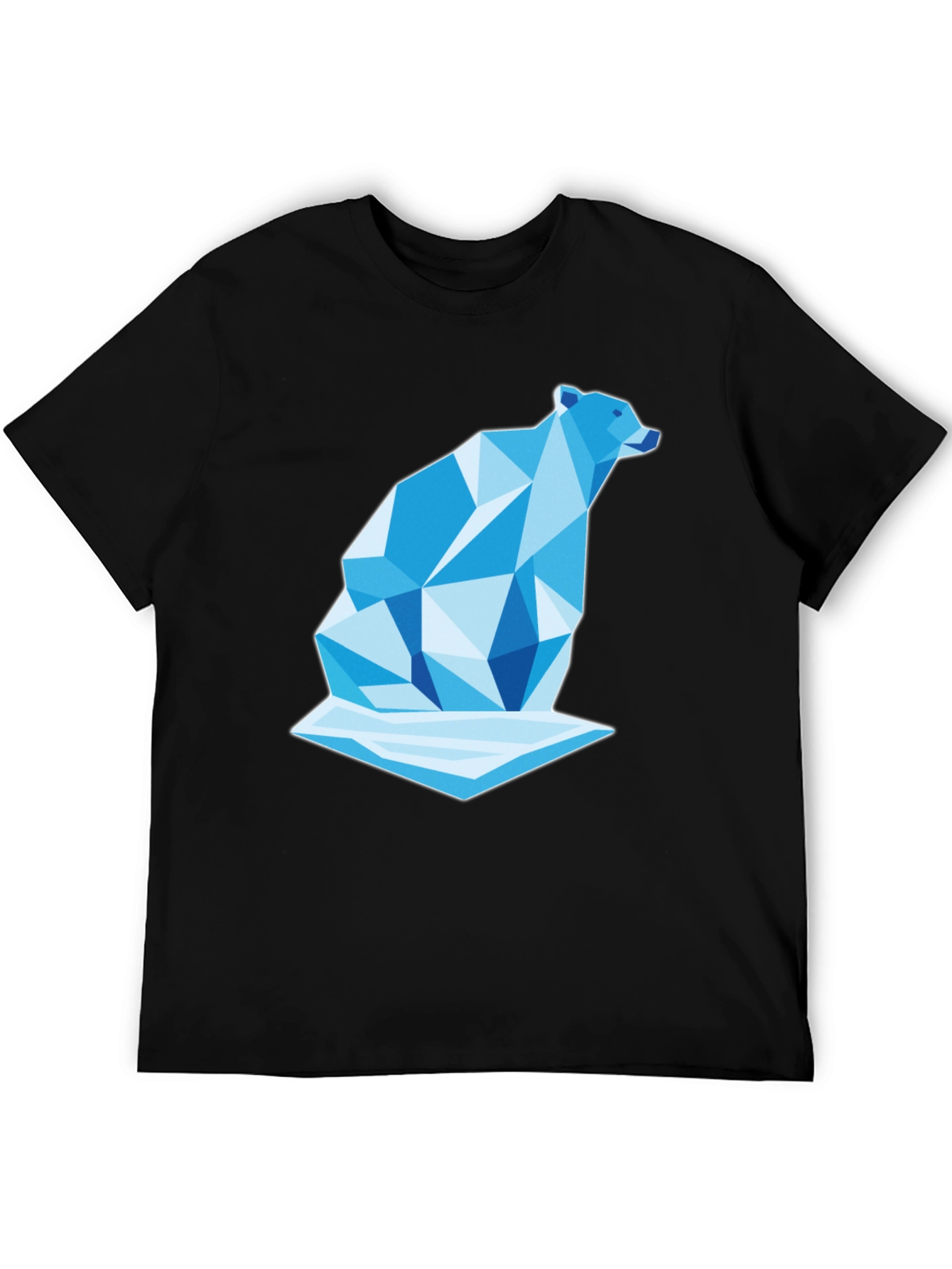 Geometric Polar Bear Graphic Tee - Cool Design