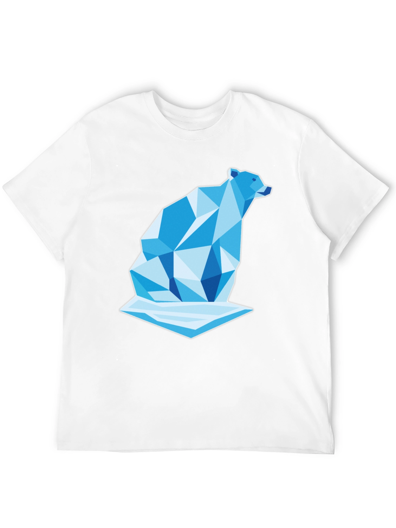 Geometric Polar Bear Graphic Tee - Cool Design