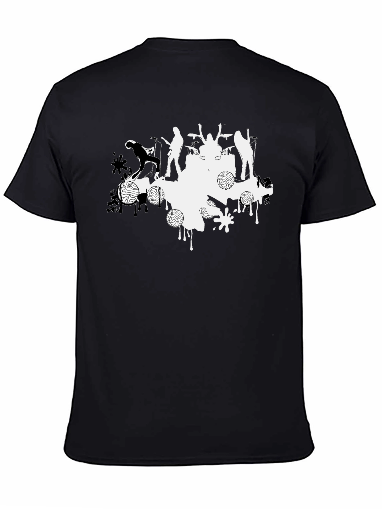 Abstract Band Tee - Black Cotton