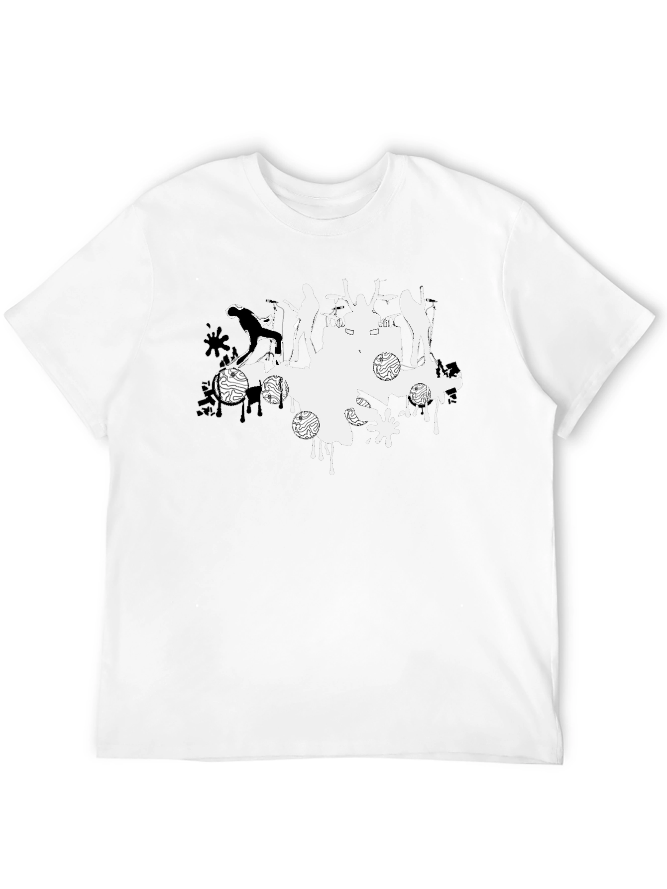 Abstract Band Tee - Black Cotton