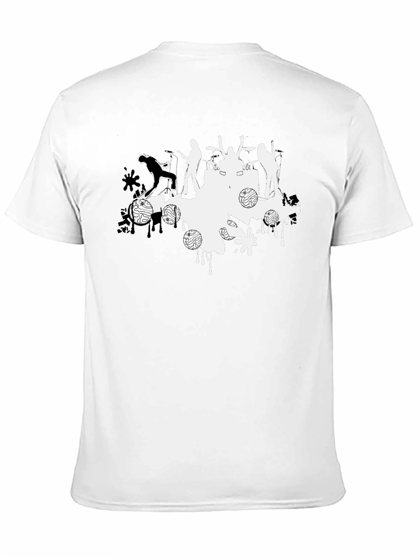 Abstract Band Tee - Black Cotton
