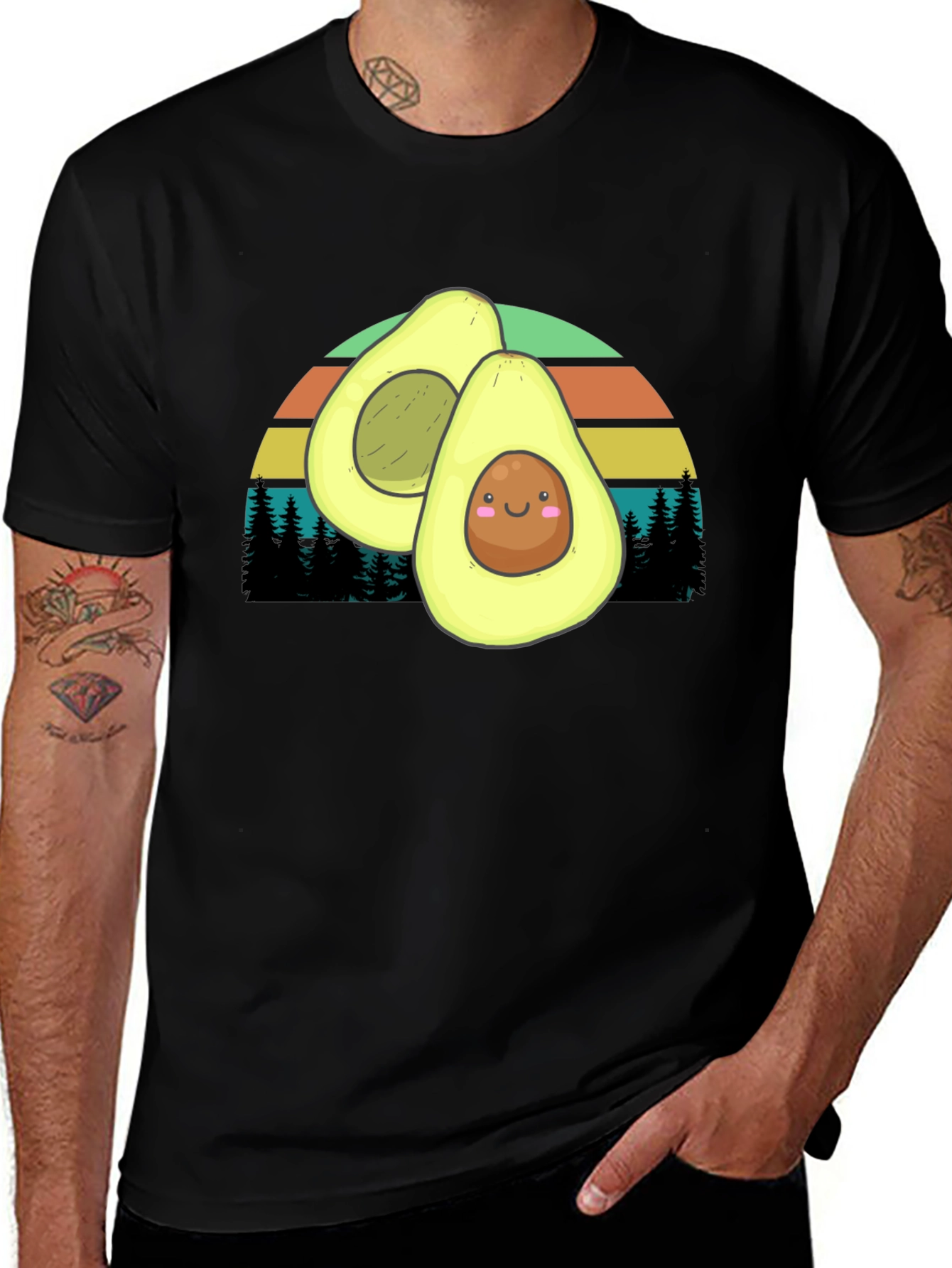 Avocado Sunset Graphic Tee - Cute & Comfy