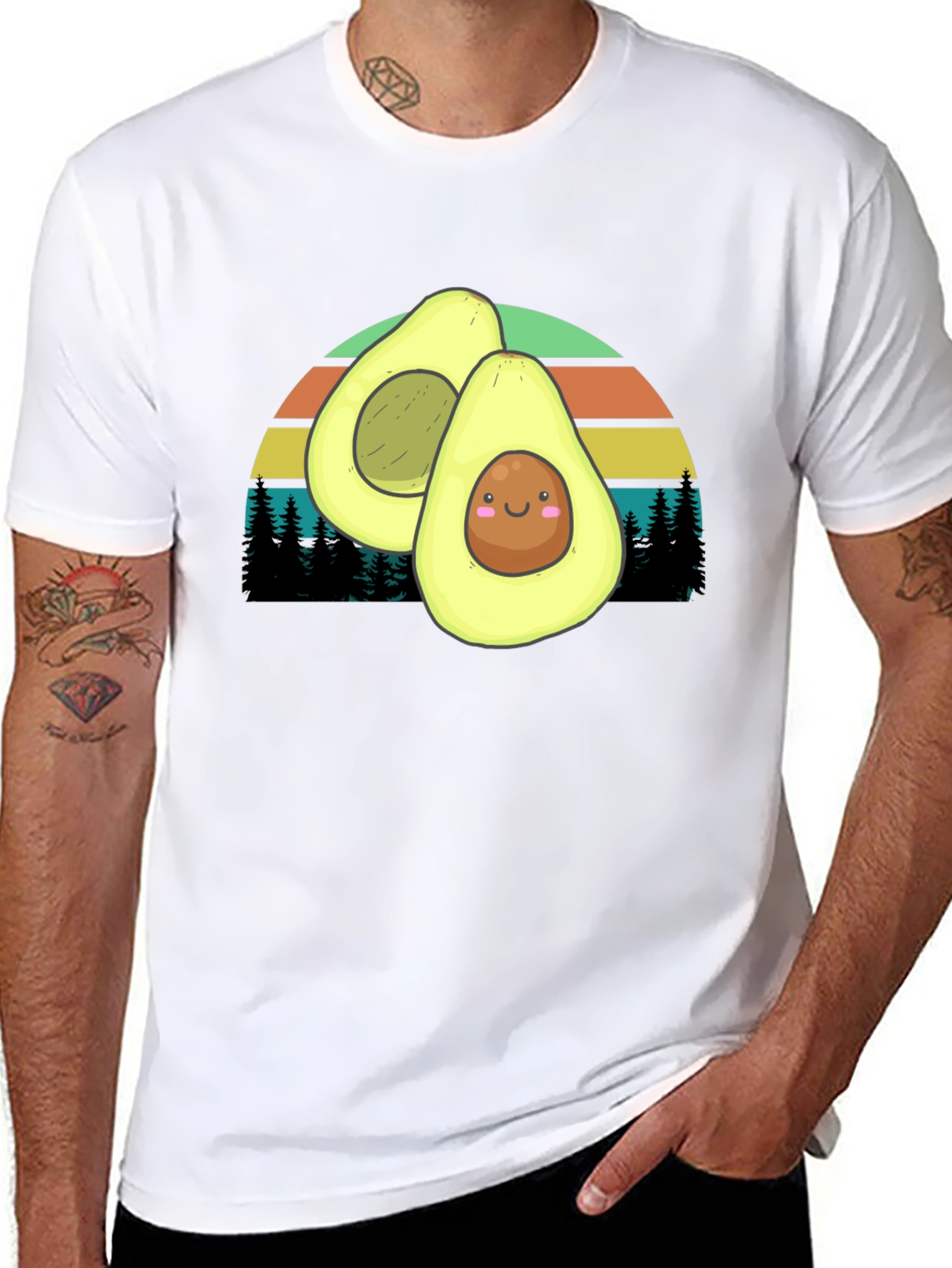 Avocado Sunset Graphic Tee - Cute & Comfy