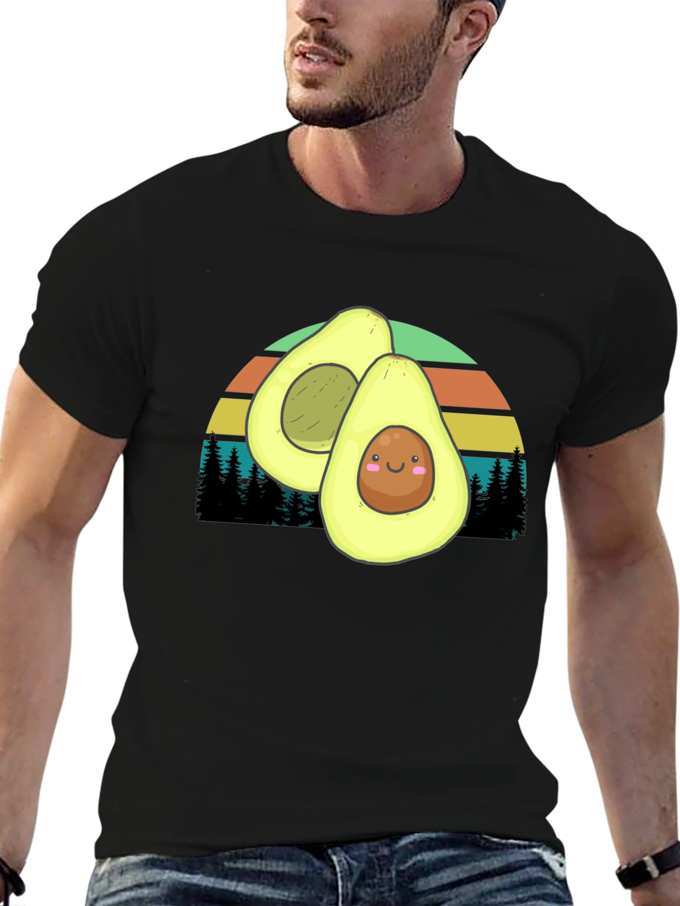 Avocado Sunset Graphic Tee - Cute & Comfy