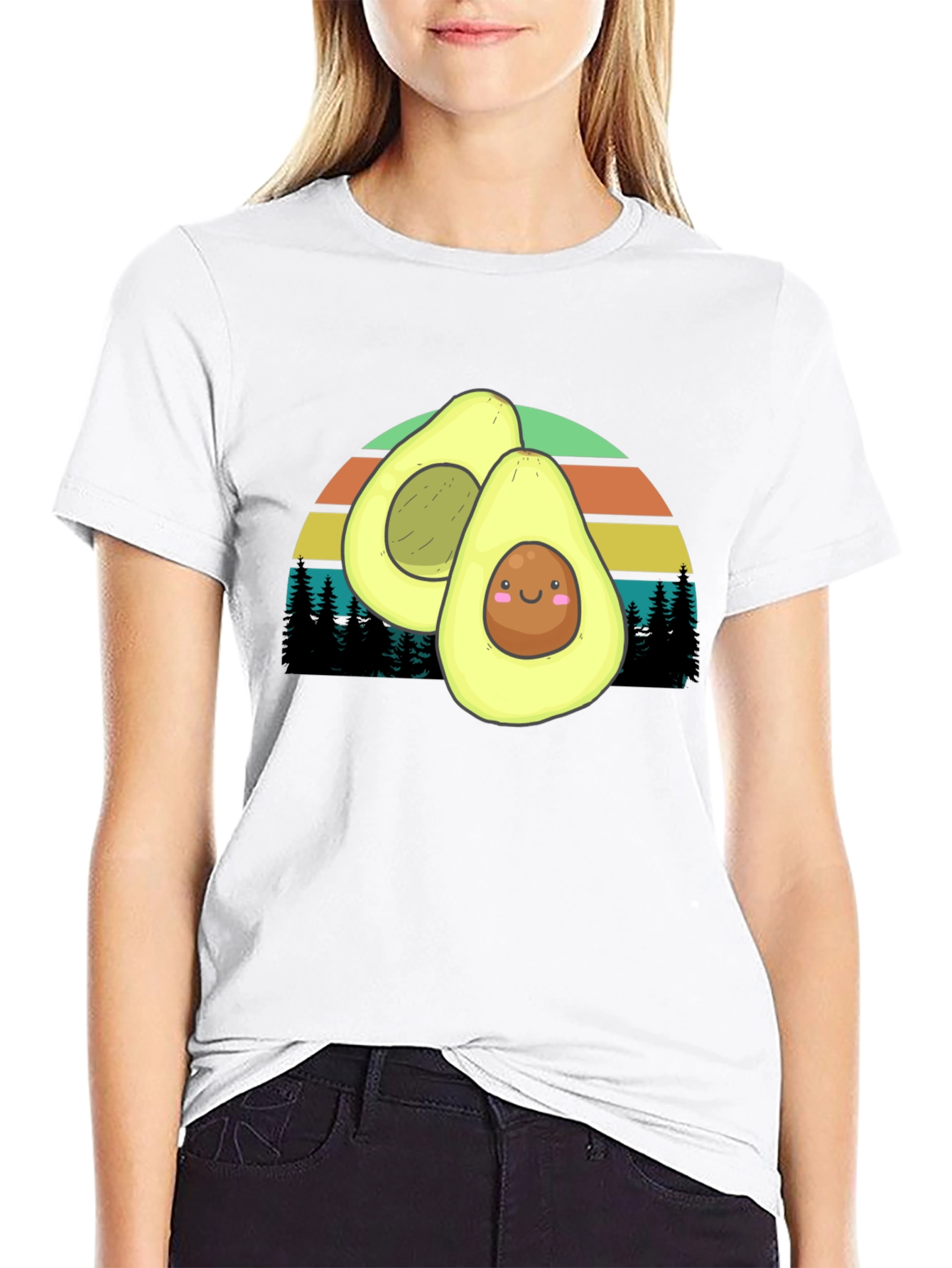 Avocado Sunset Graphic Tee - Cute & Comfy