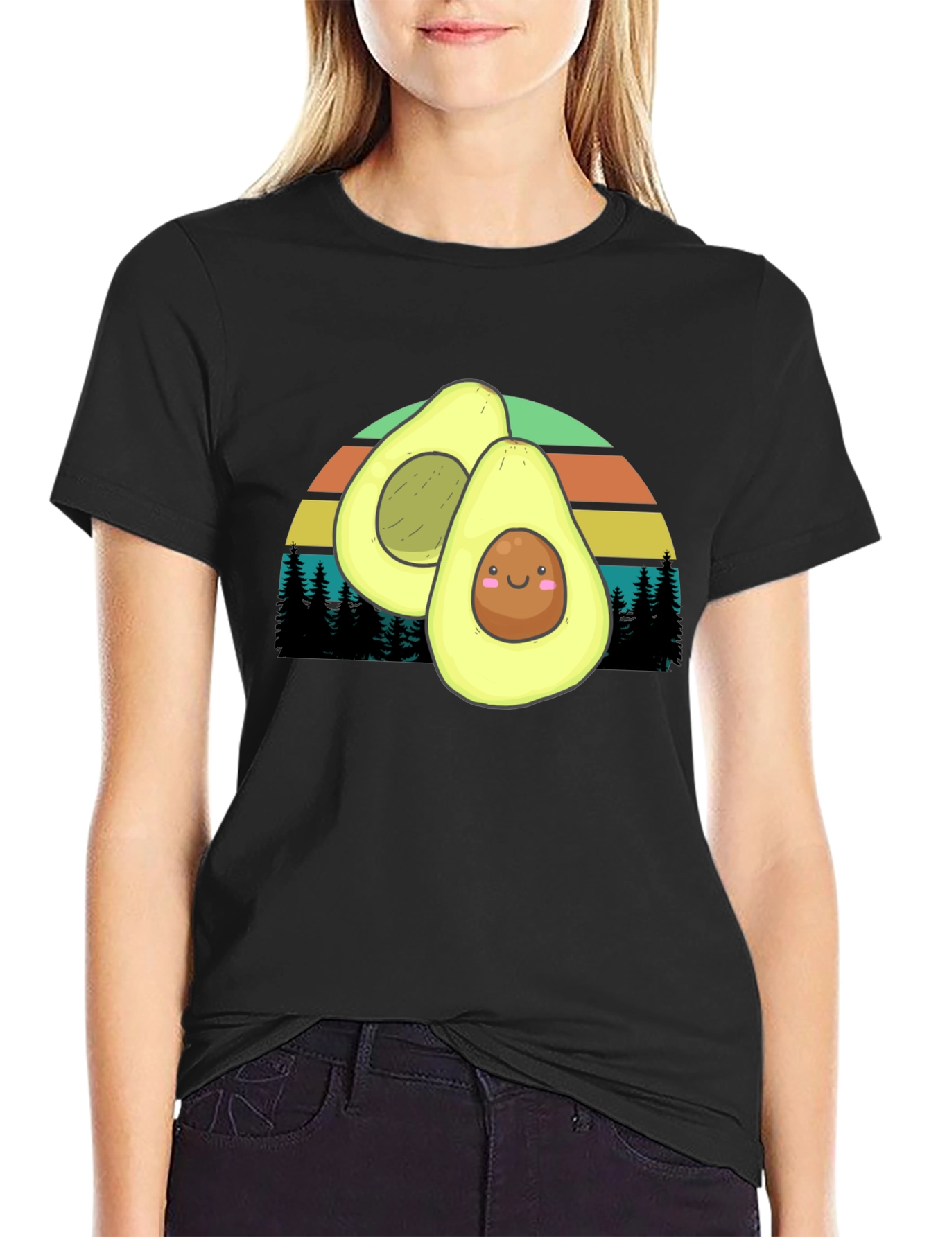 Avocado Sunset Graphic Tee - Cute & Comfy