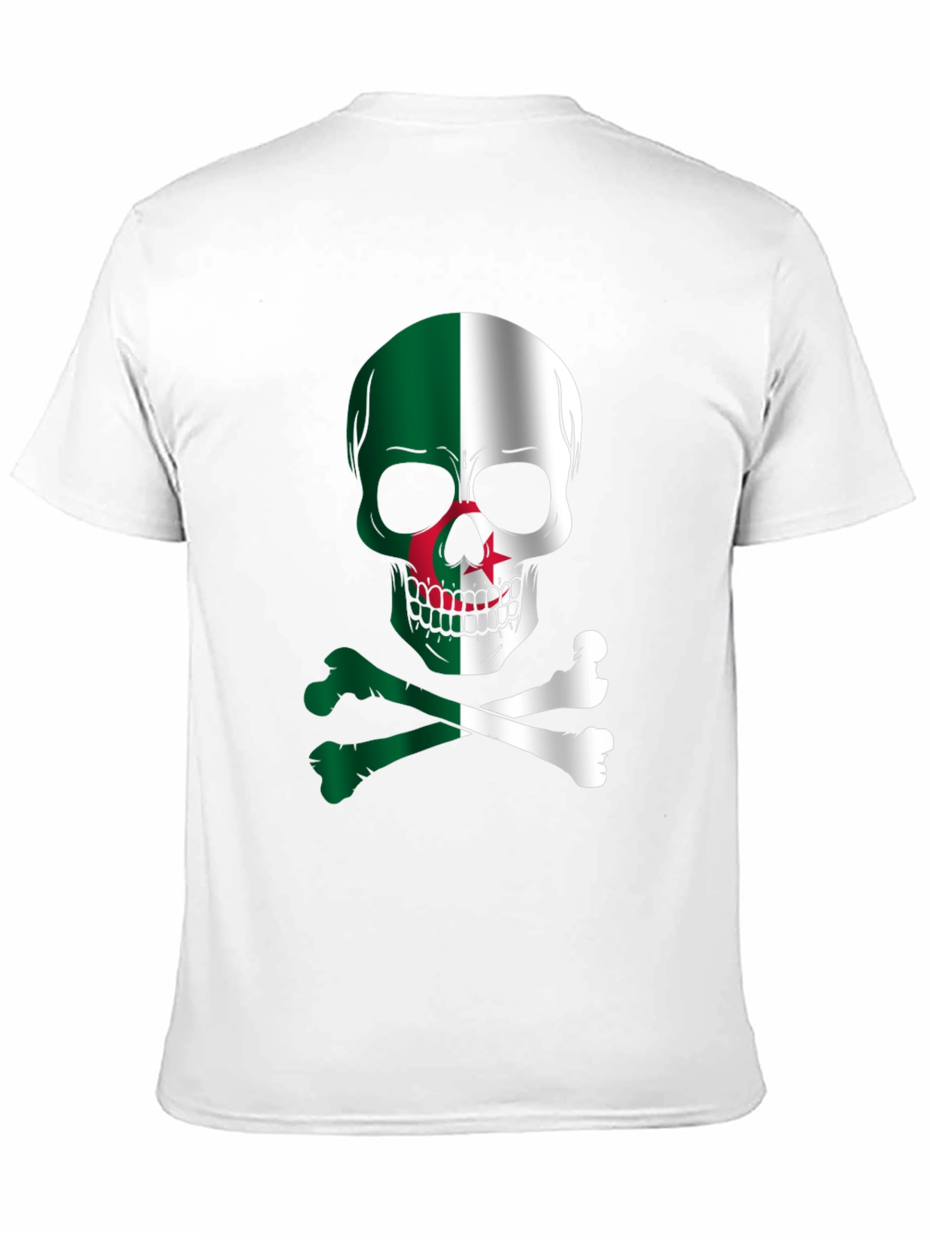 Algeria Flag Skull Graphic T-Shirt