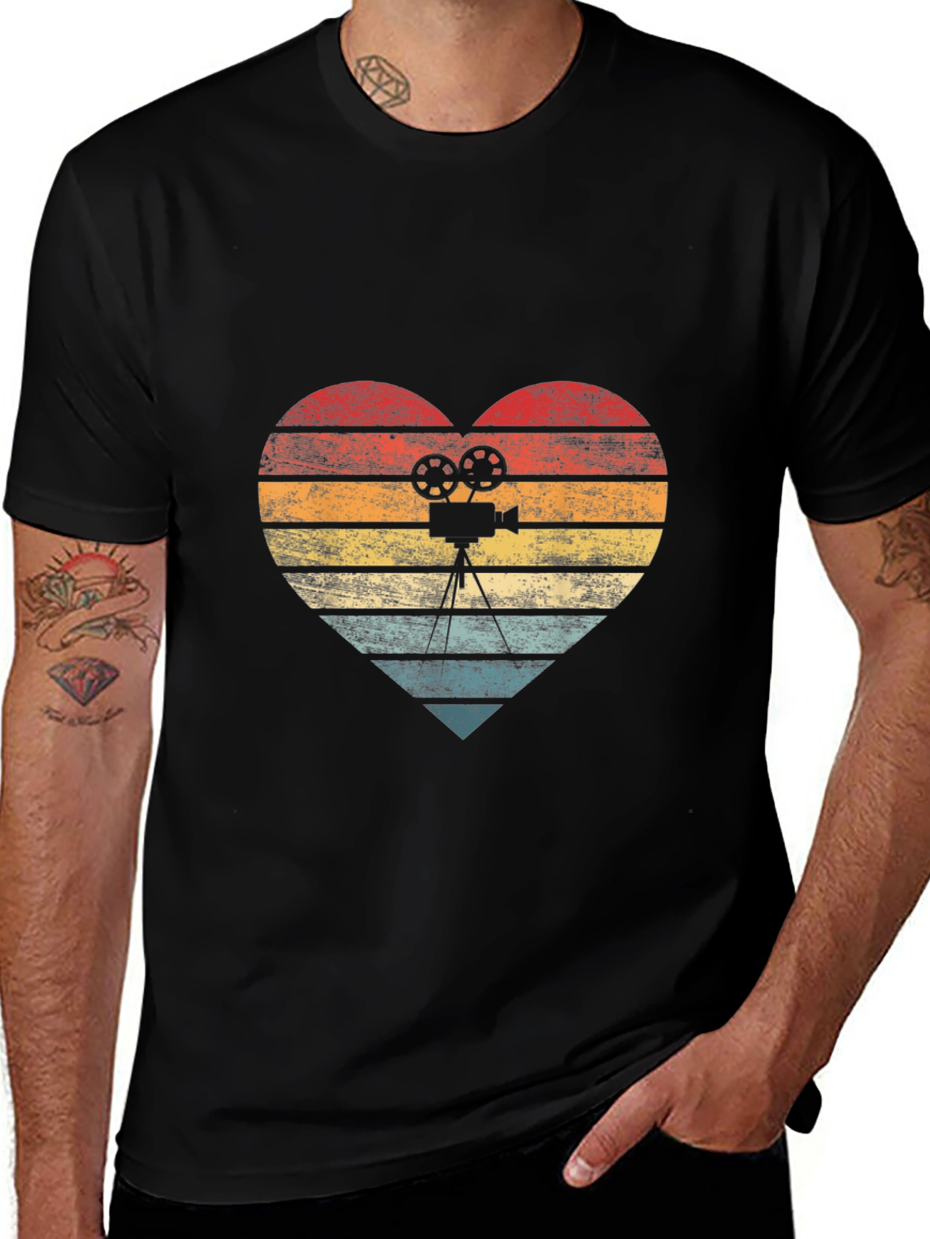Retro Camera Heart Graphic Tee
