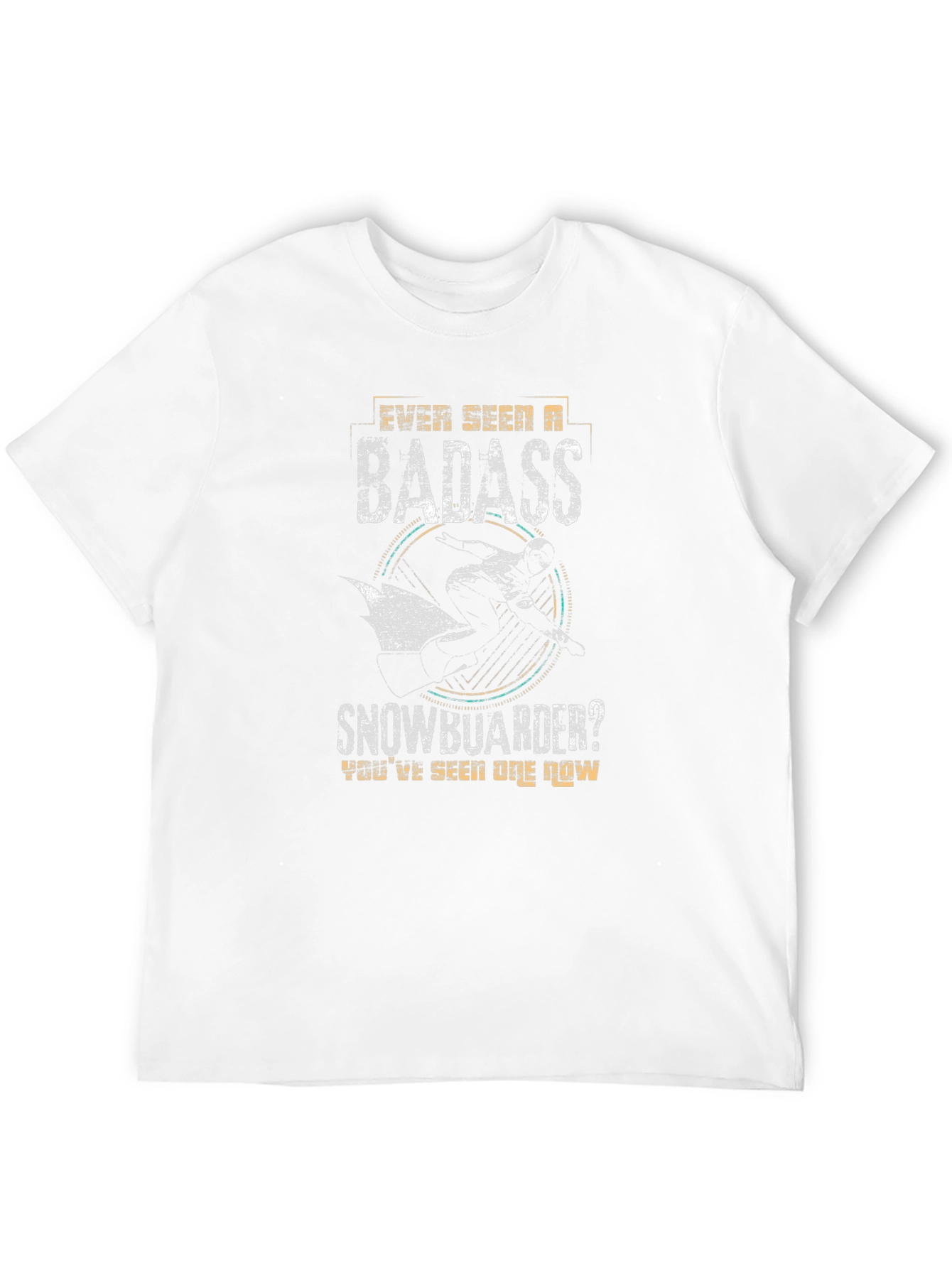 Badass Snowboarder Graphic Tee - Black Cotton T-Shirt