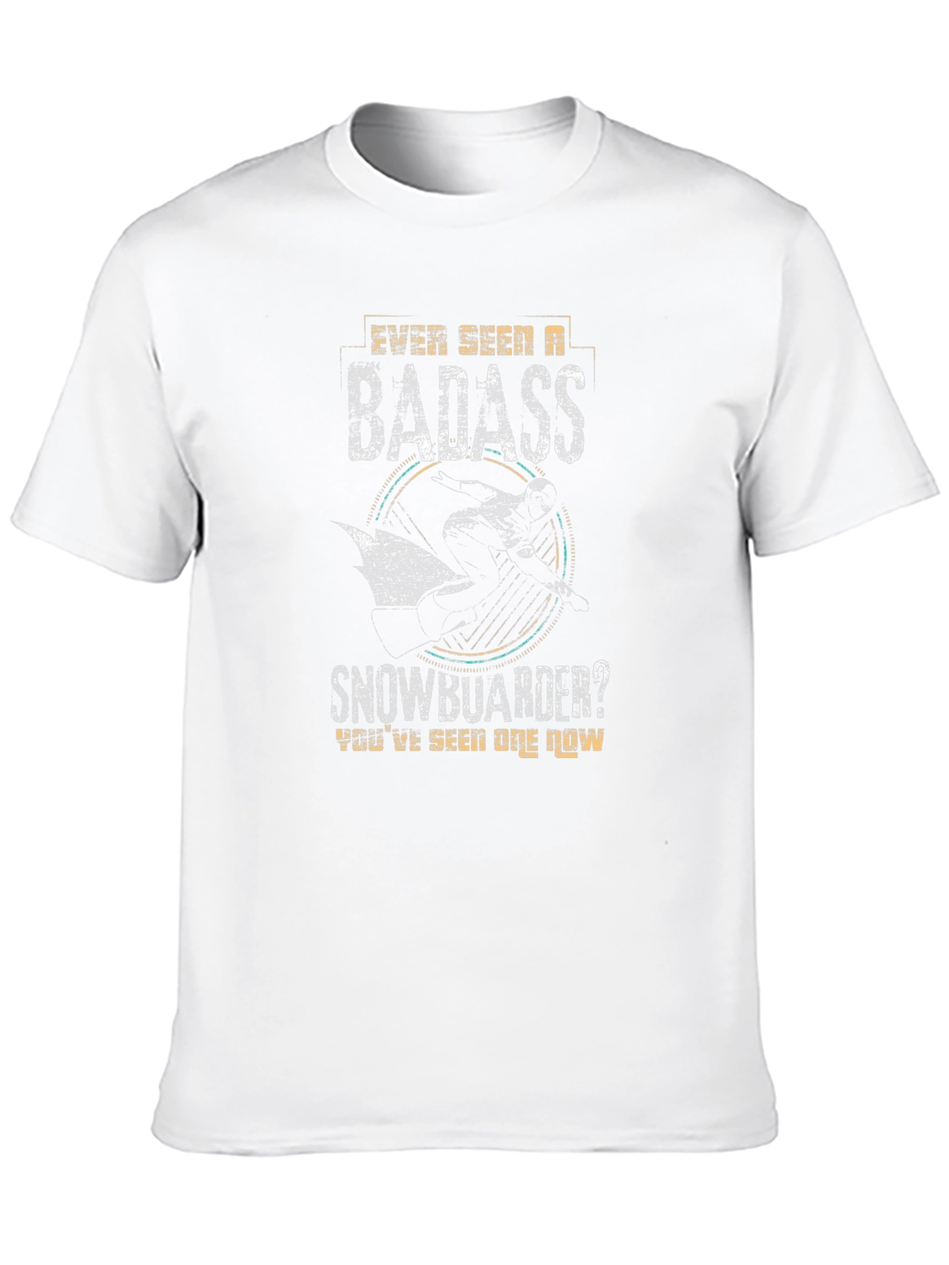 Badass Snowboarder Graphic Tee - Black Cotton T-Shirt