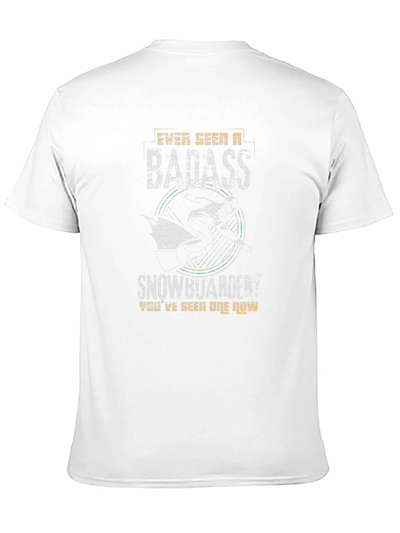 Badass Snowboarder Graphic Tee - Black Cotton T-Shirt