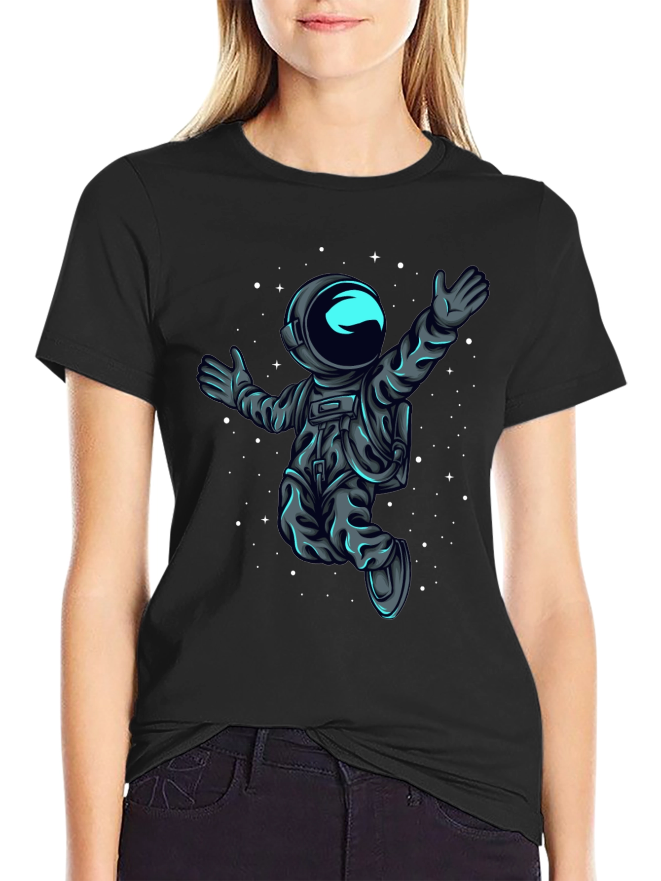 Astronaut in Space T-Shirt - Black