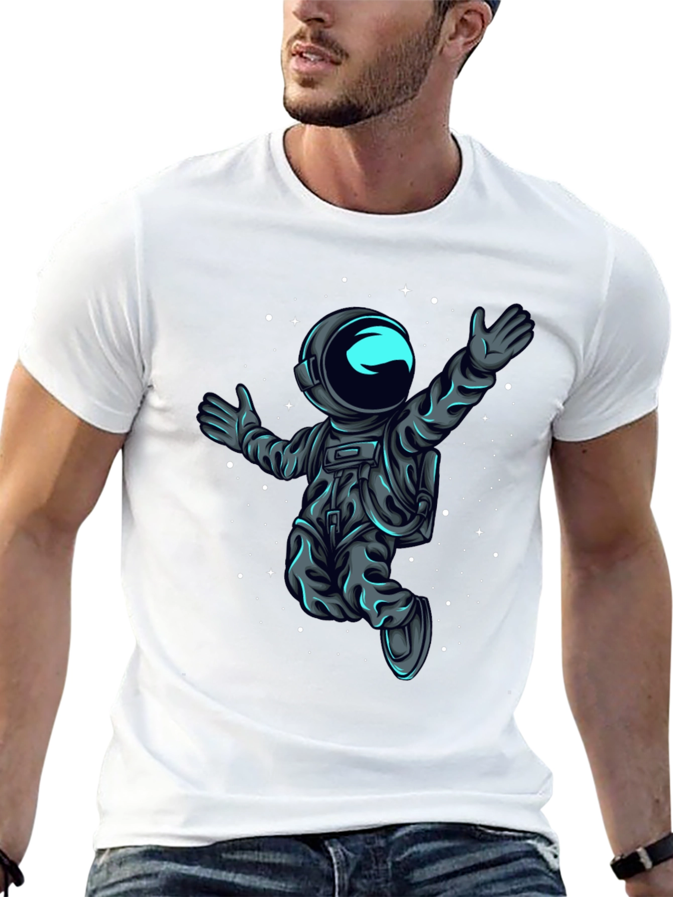 Astronaut in Space T-Shirt - Black