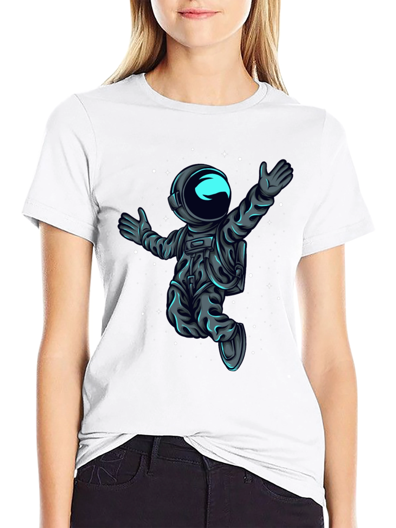 Astronaut in Space T-Shirt - Black