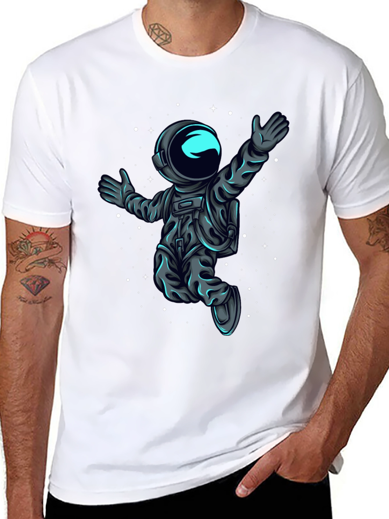 Astronaut in Space T-Shirt - Black